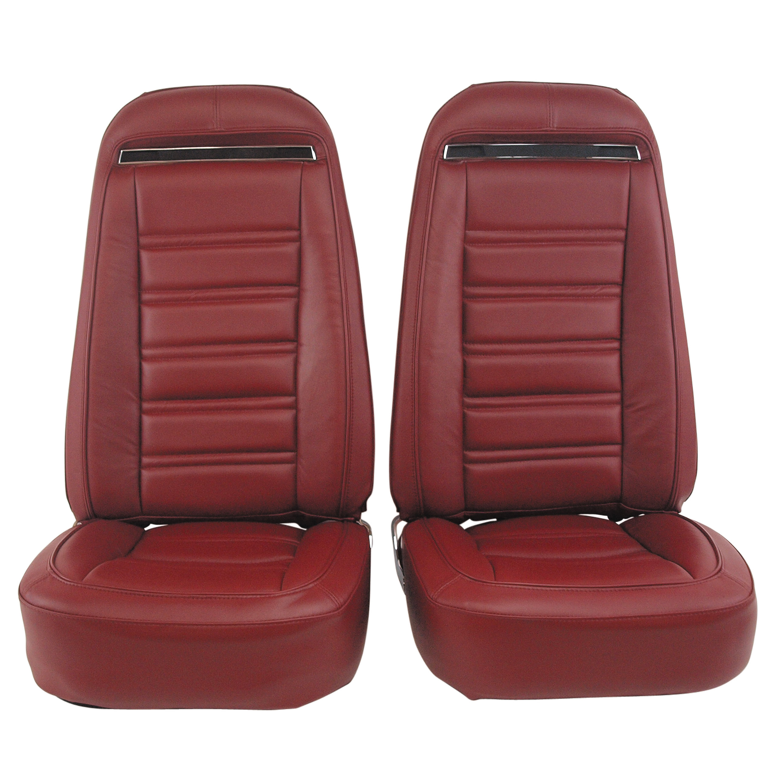 1975 C3 Corvette Mounted Seats Oxblood 100% Leather Without Shoulder Harness