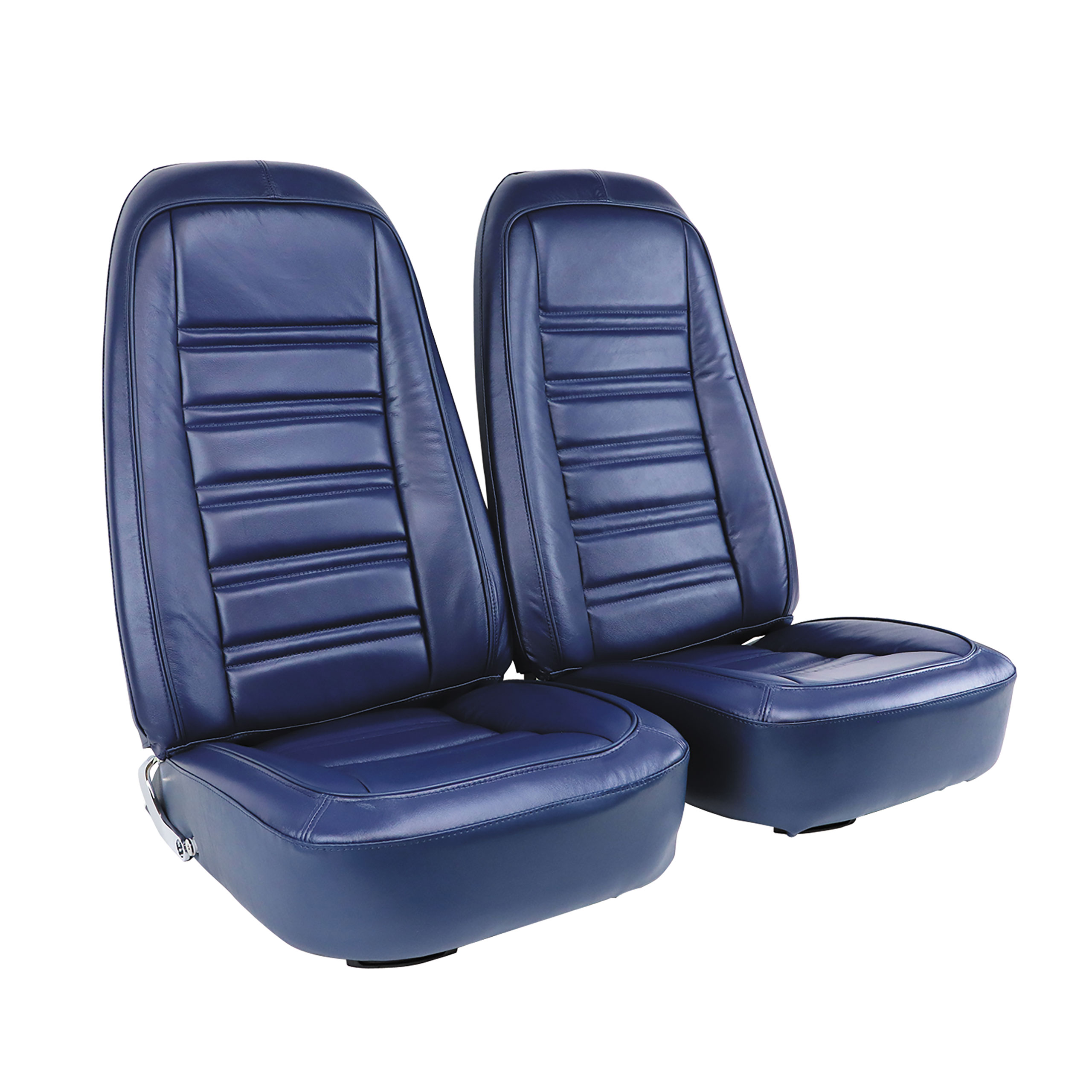 1977 C3 Corvette Mounted Seats Dark Blue Leather Vinyl