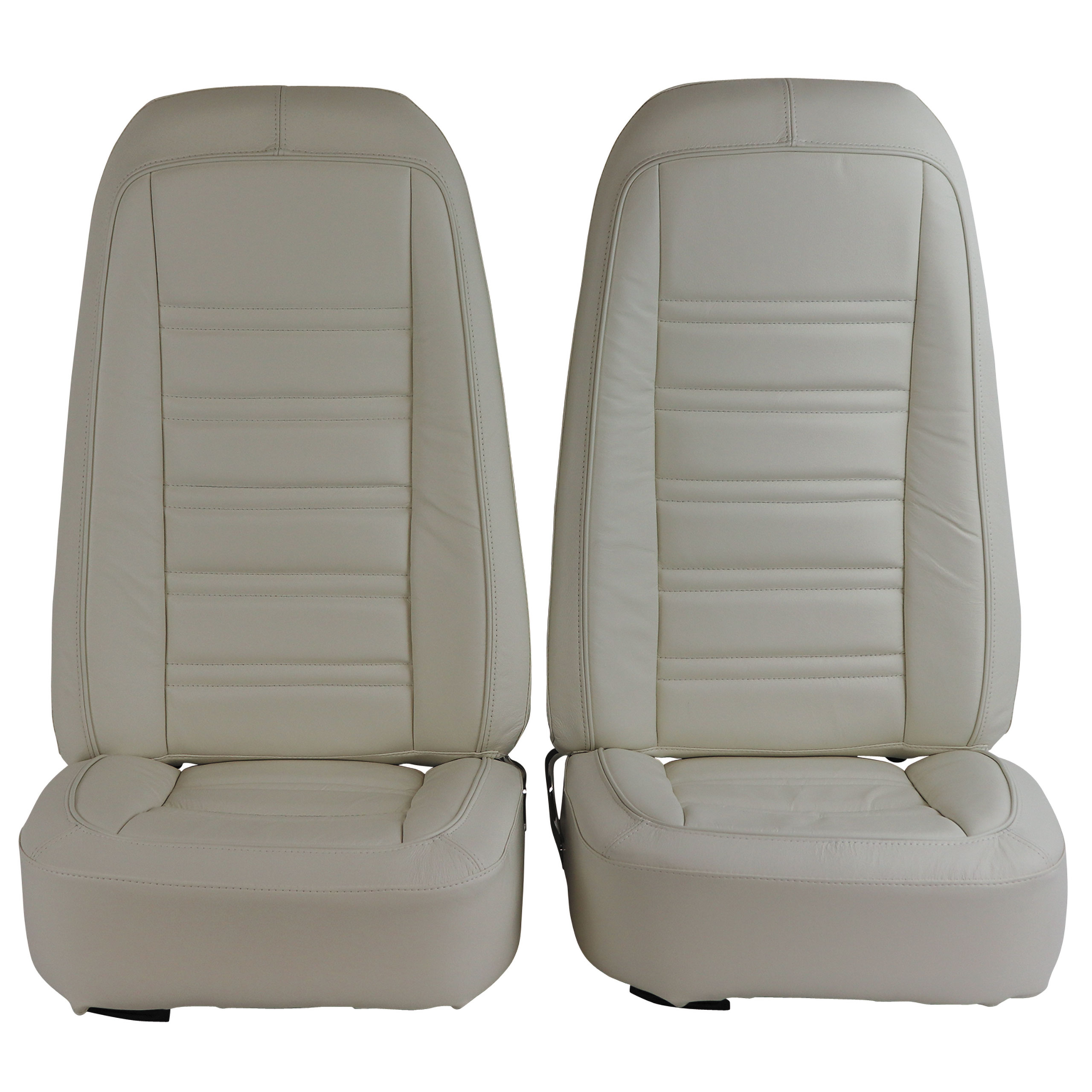 1976-1977 C3 Corvette Mounted Seats White Leather Vinyl