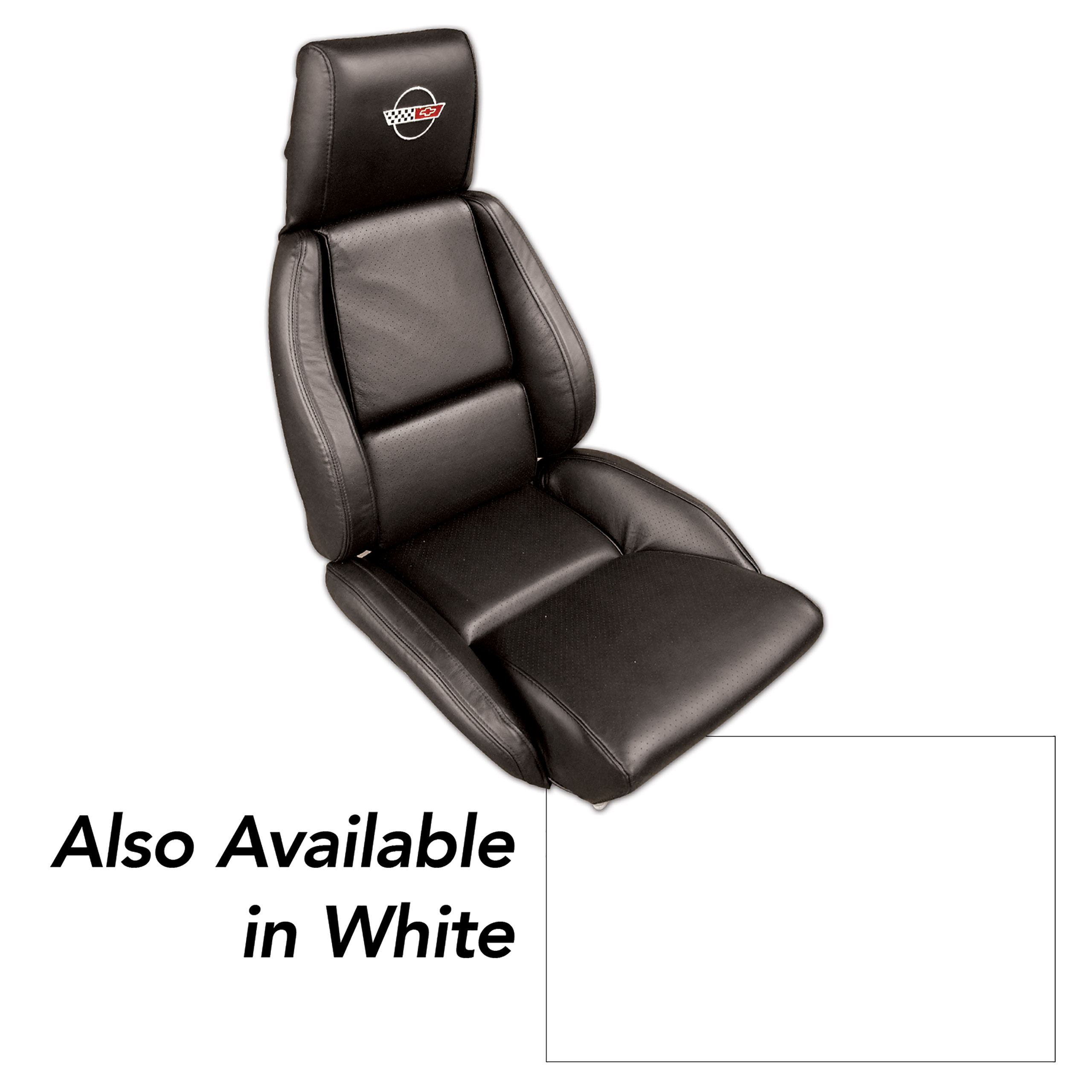 1992 C4 Corvette OE Style Embroidered Standard Leather Seat Covers - White