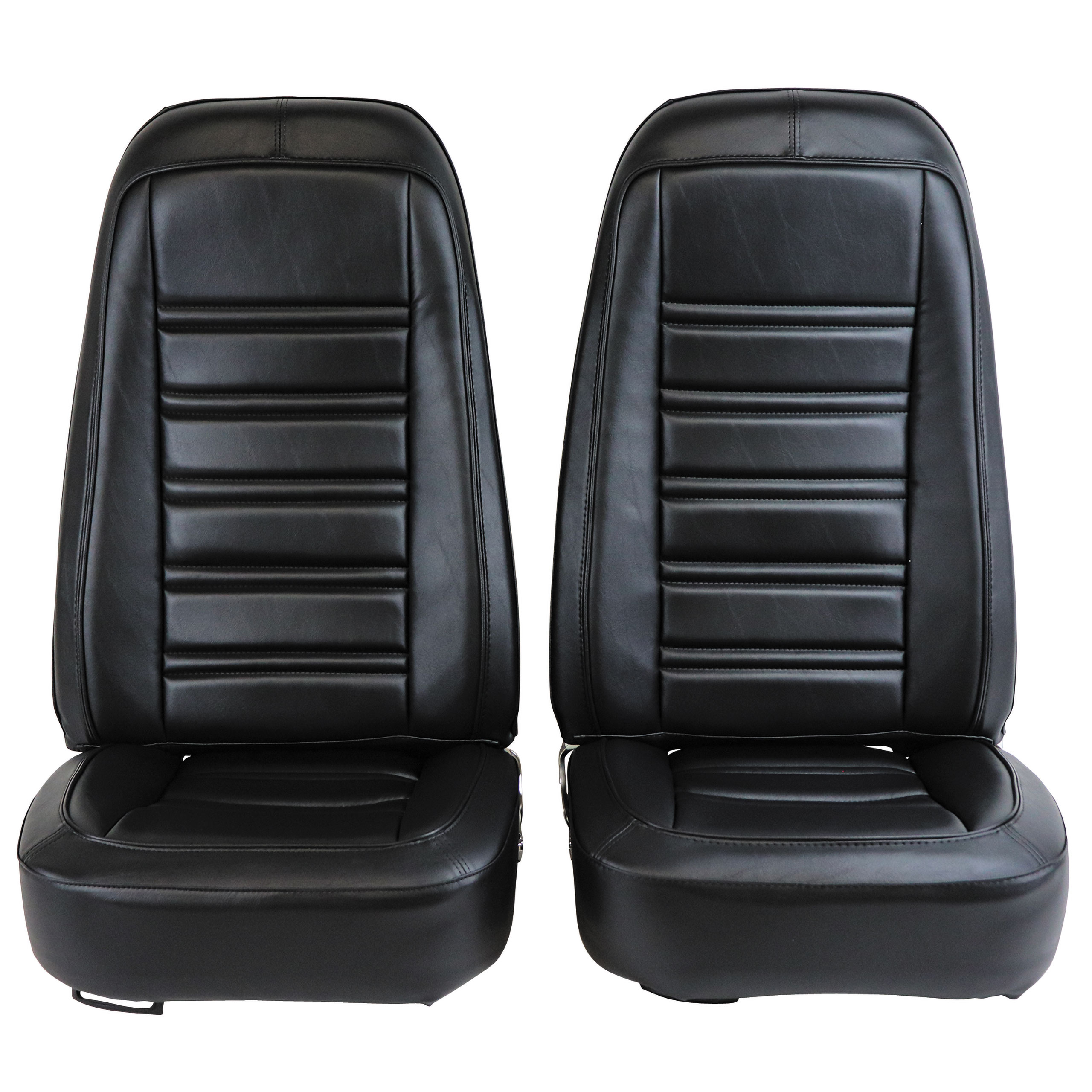 1976-1978 C3 Corvette Mounted Seats Black "Leather-Like" Vinyl