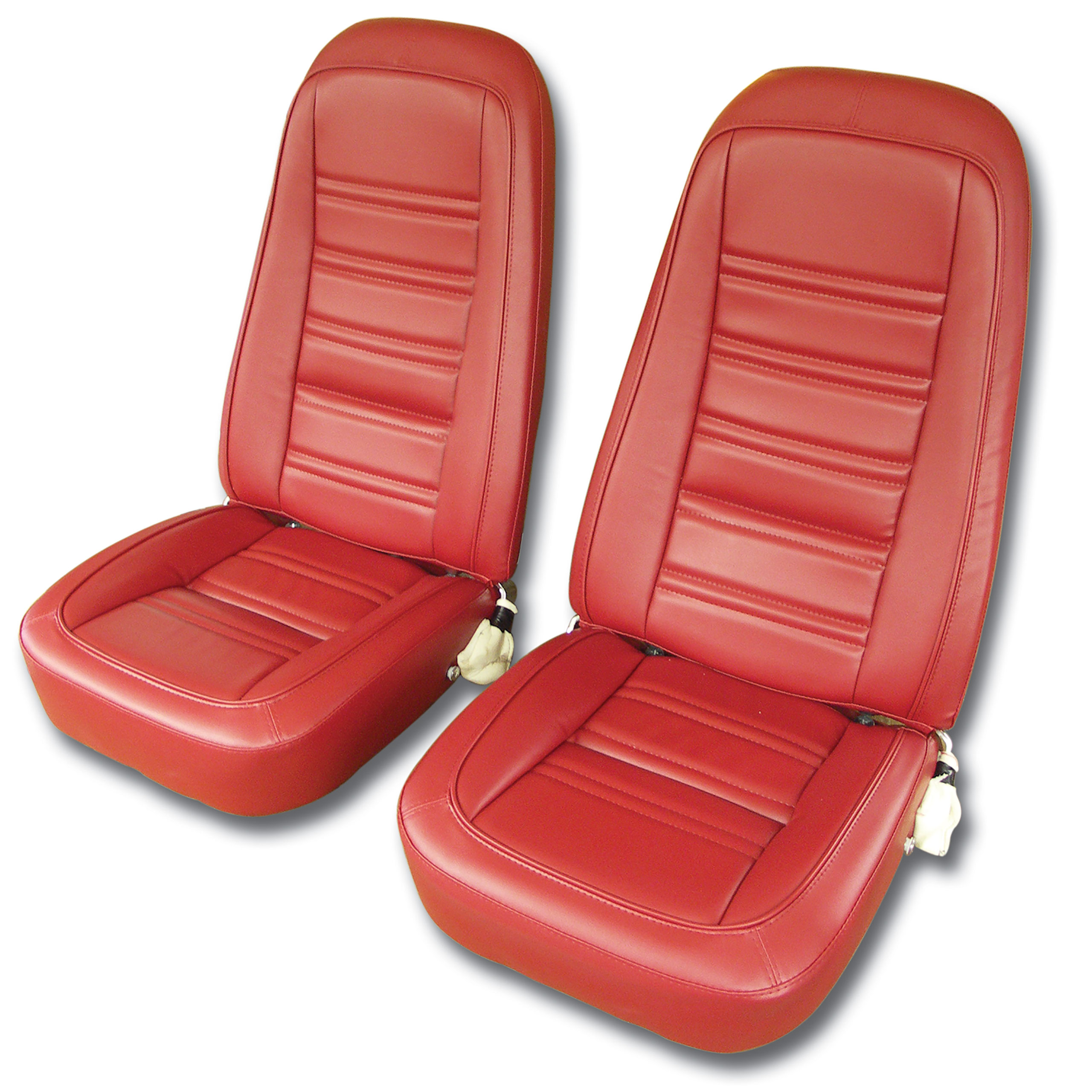 1977-1978 C3 Corvette Mounted Seats Red "Leather-Like" Vinyl
