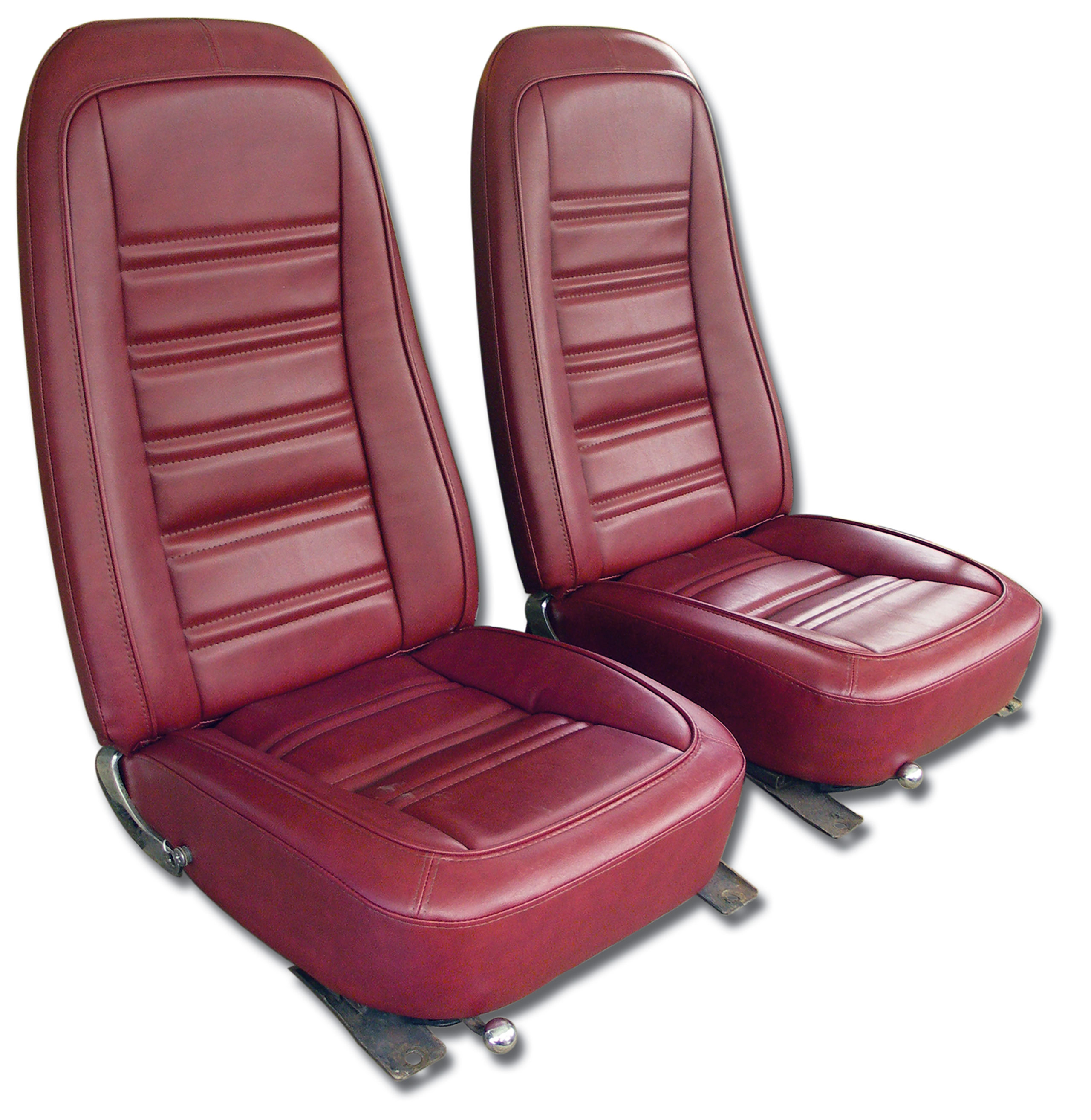 1976 C3 Corvette Mounted Seats Firethorn "Leather-Like" Vinyl