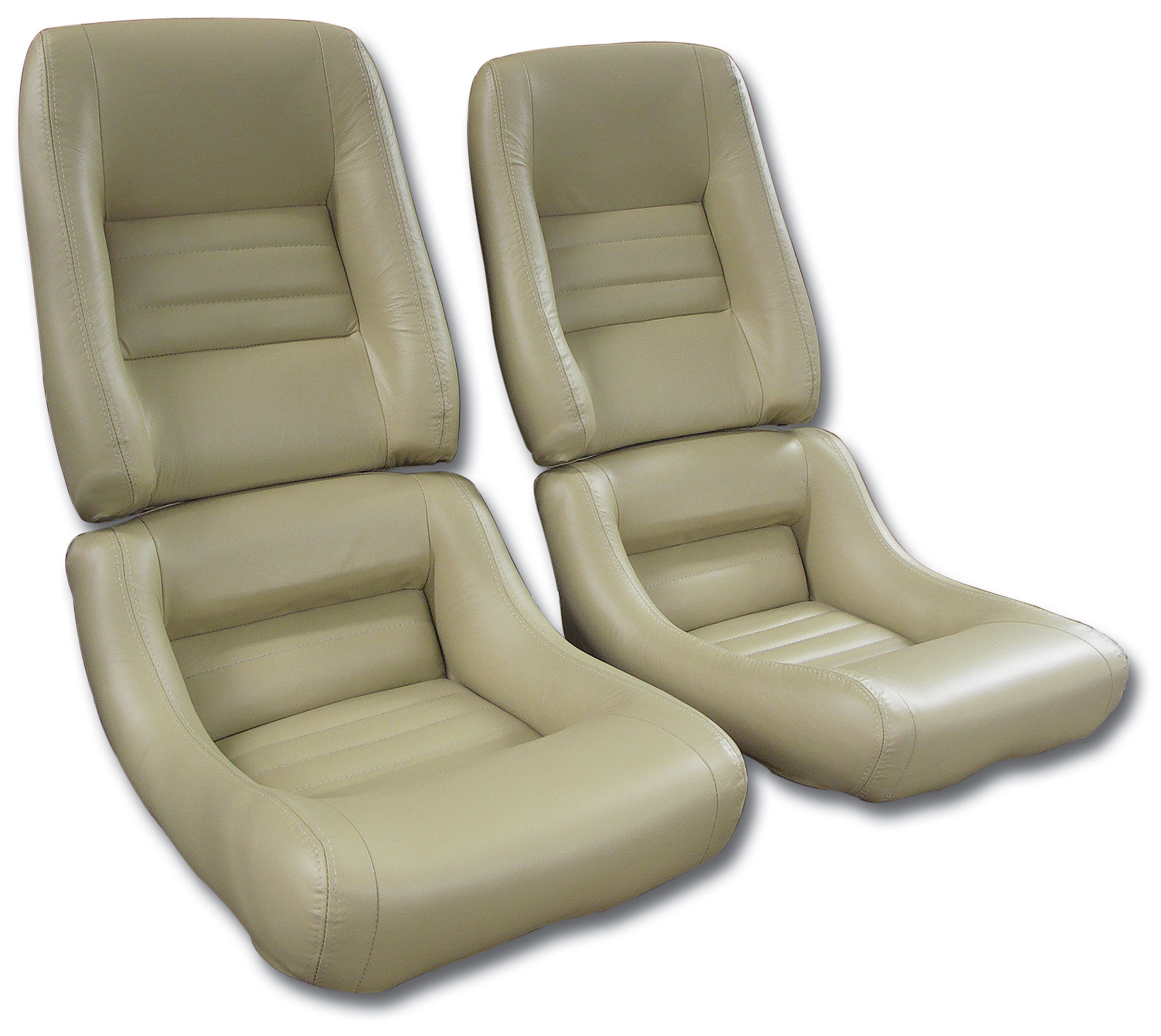 1979-1980 C3 Corvette Mounted Leather Seat Covers Doeskin 100%-Leather 4" Bolster