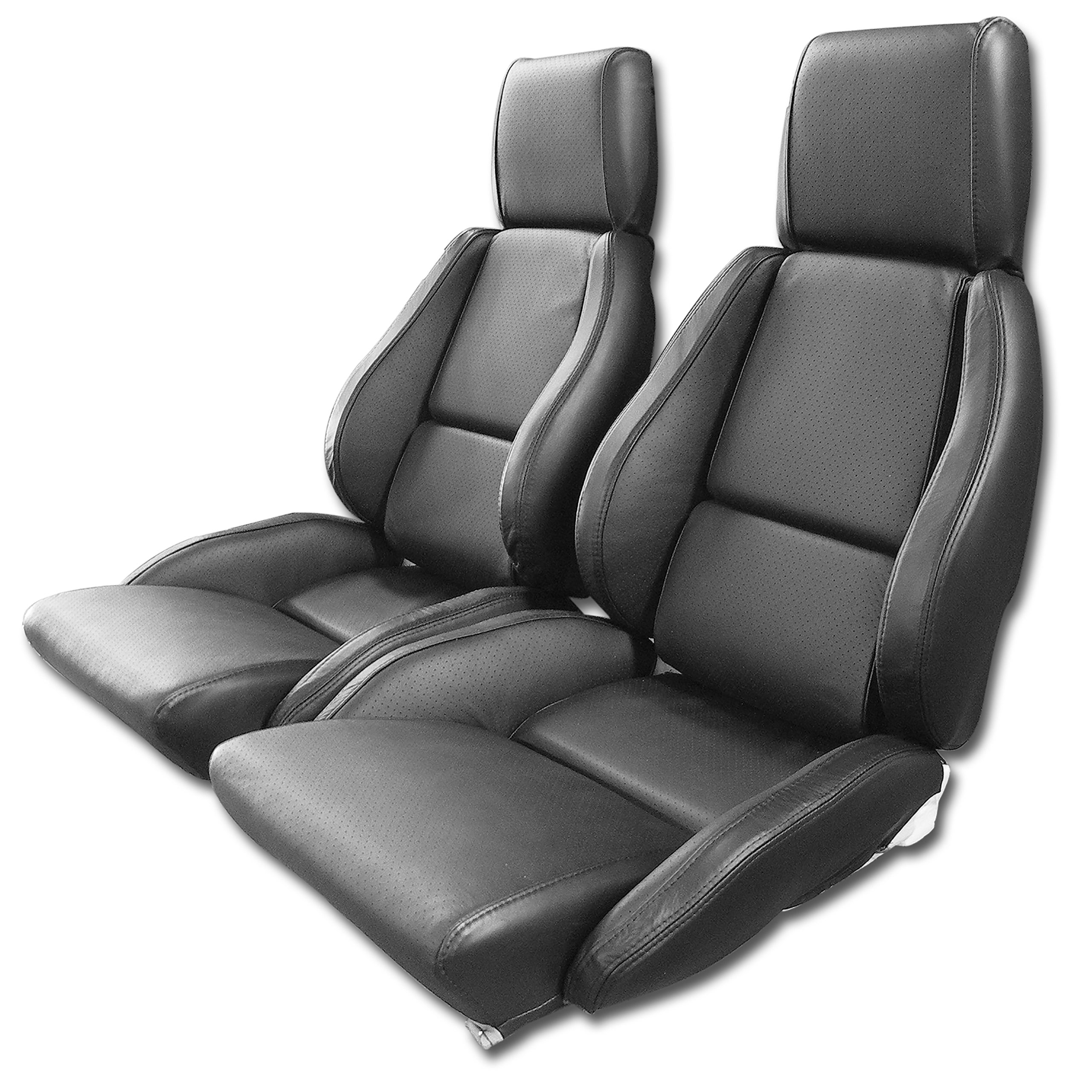 1984-1988 C4 Corvette Mounted Leather Seat Covers Black Standard