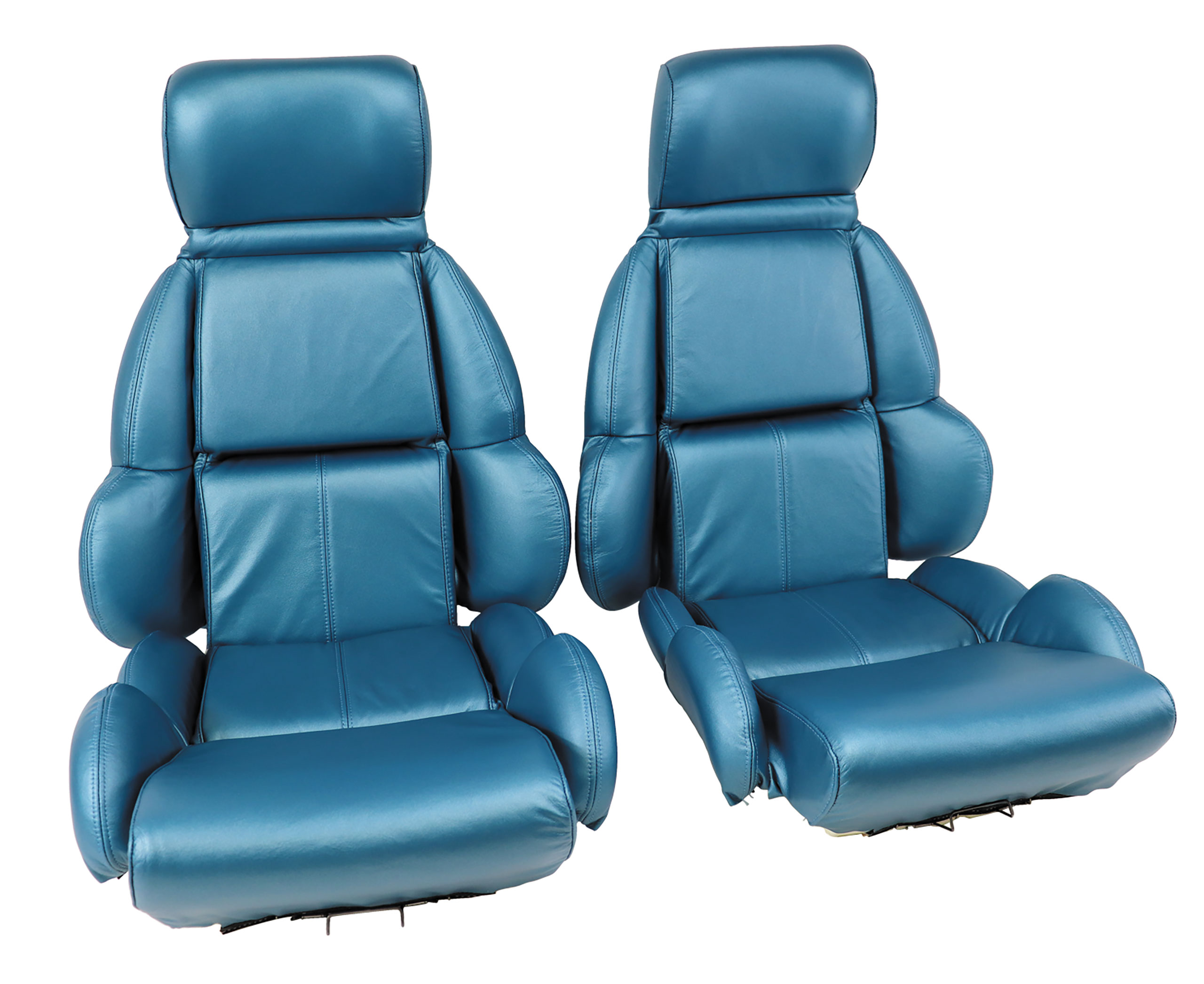 1989 C4 Corvette Mounted Leather Seat Covers Blue Standard