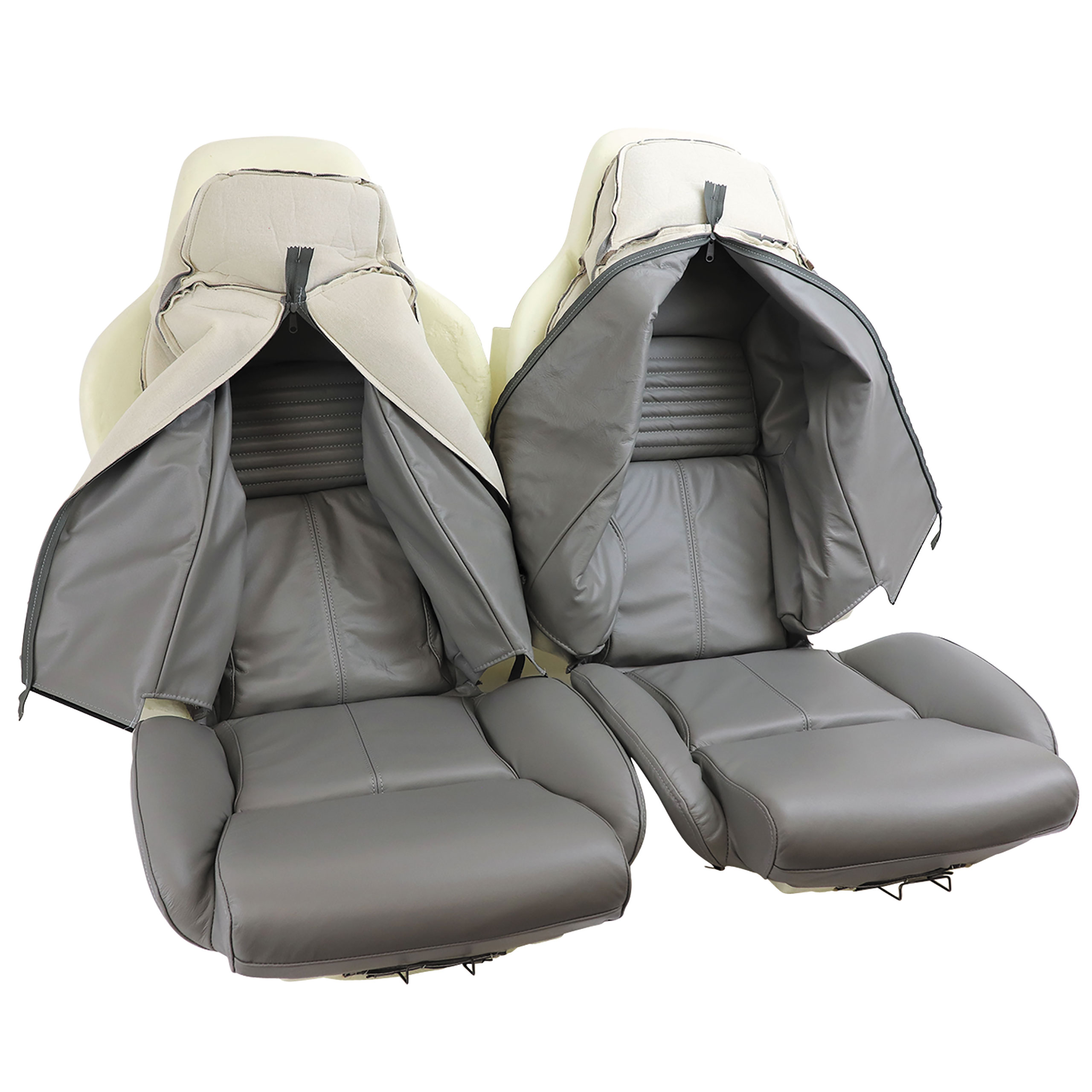 1994-1996 C4 Corvette Mounted Leather Seat Covers Gray Standard
