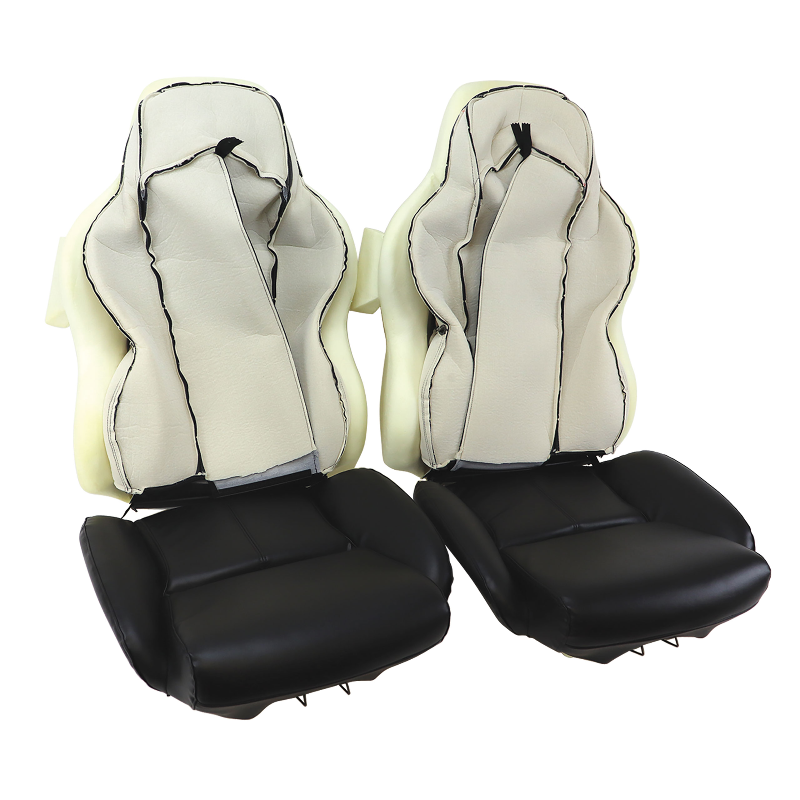 1994-1996 C4 Corvette Mounted "Leather-Like" Vinyl Seat Covers Black Standard