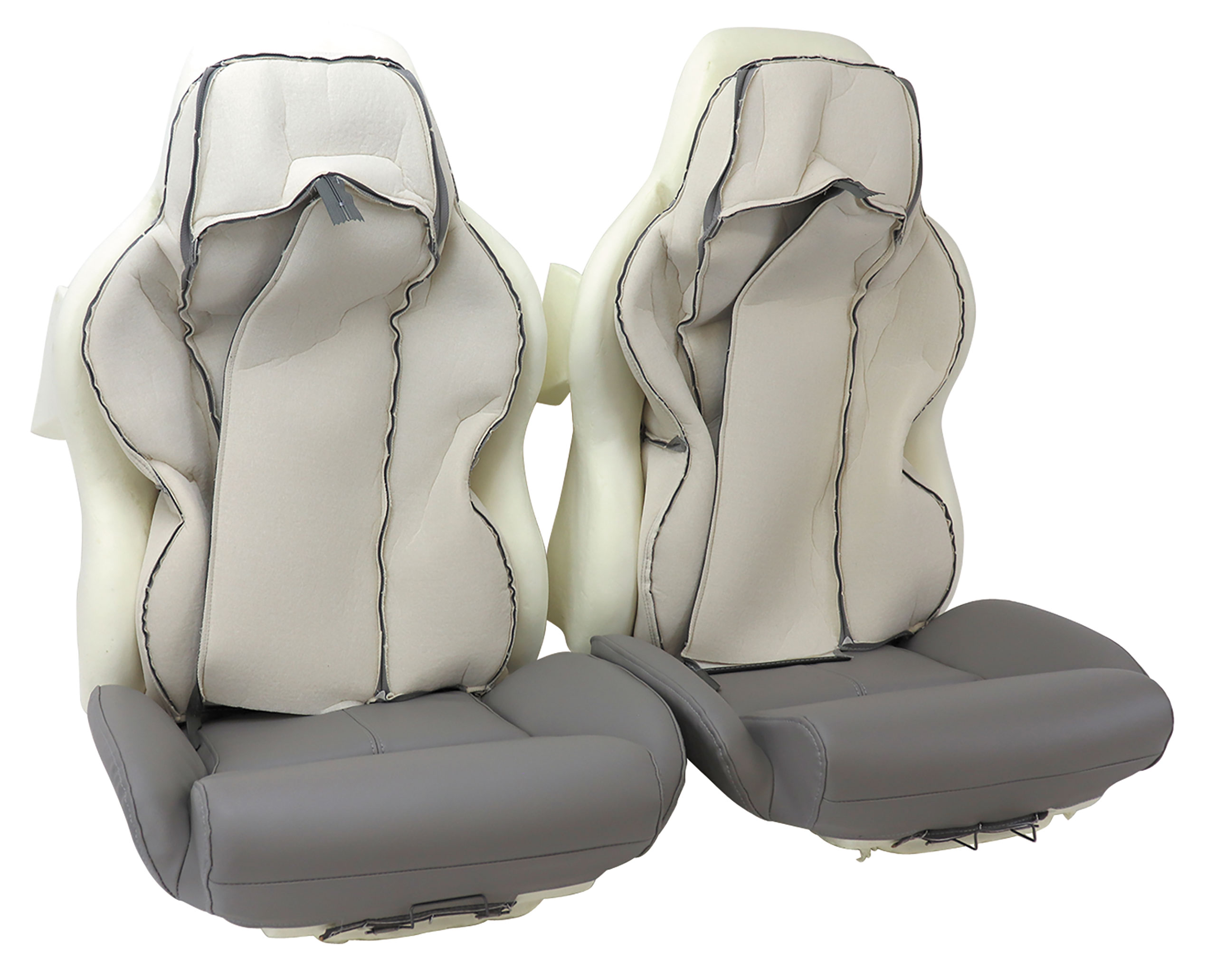 1994-1996 C4 Corvette Mounted "Leather-Like" Vinyl Seat Covers Gray Standard