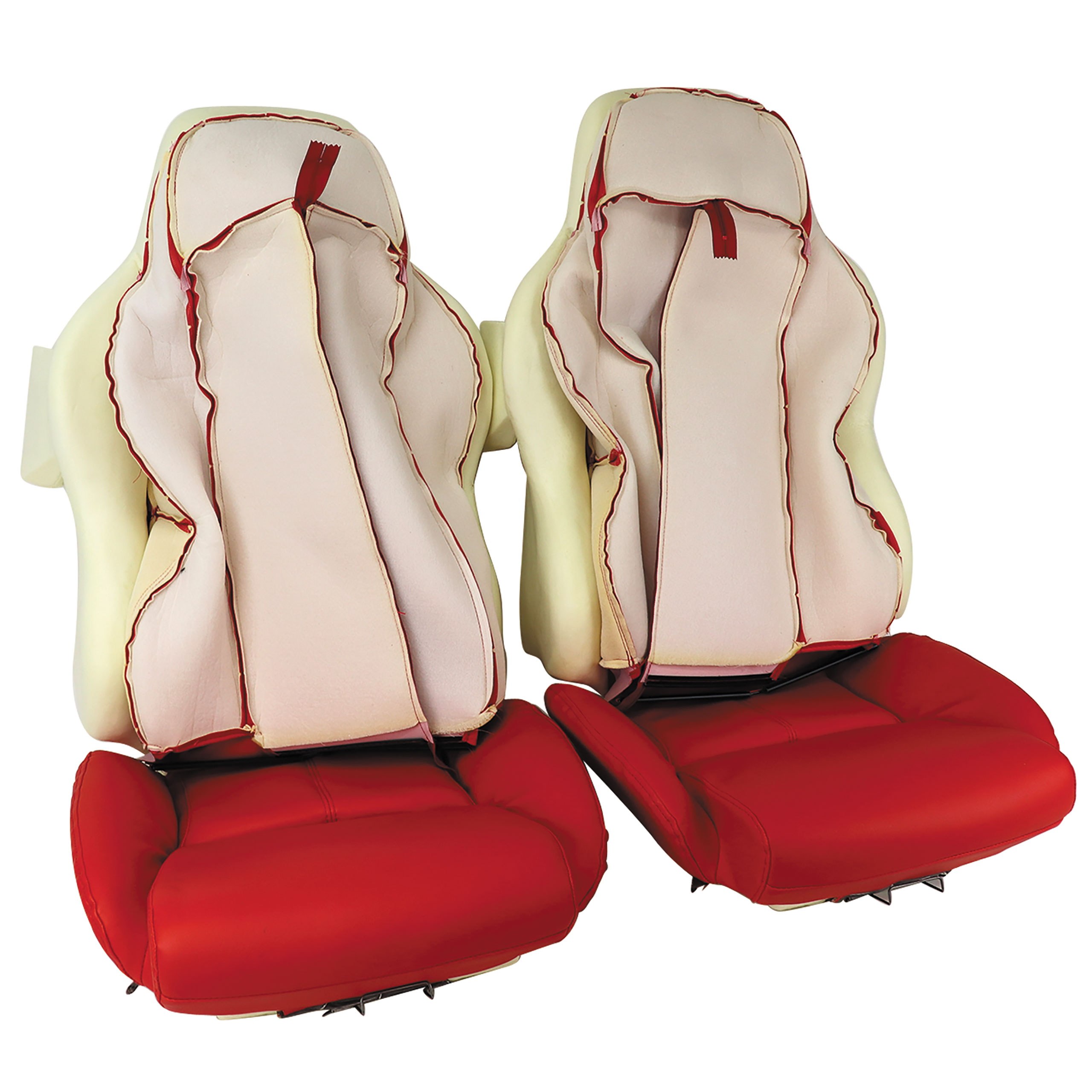 1994-1996 C4 Corvette Mounted "Leather-Like" Vinyl Seat Covers Red Standard