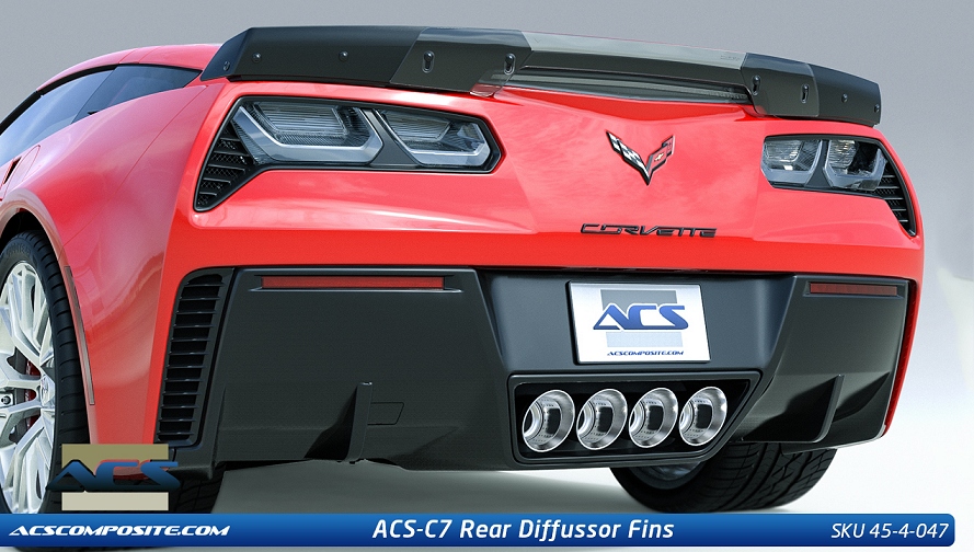 C7 Corvette ACS Rear Bumper Diffuser Fins