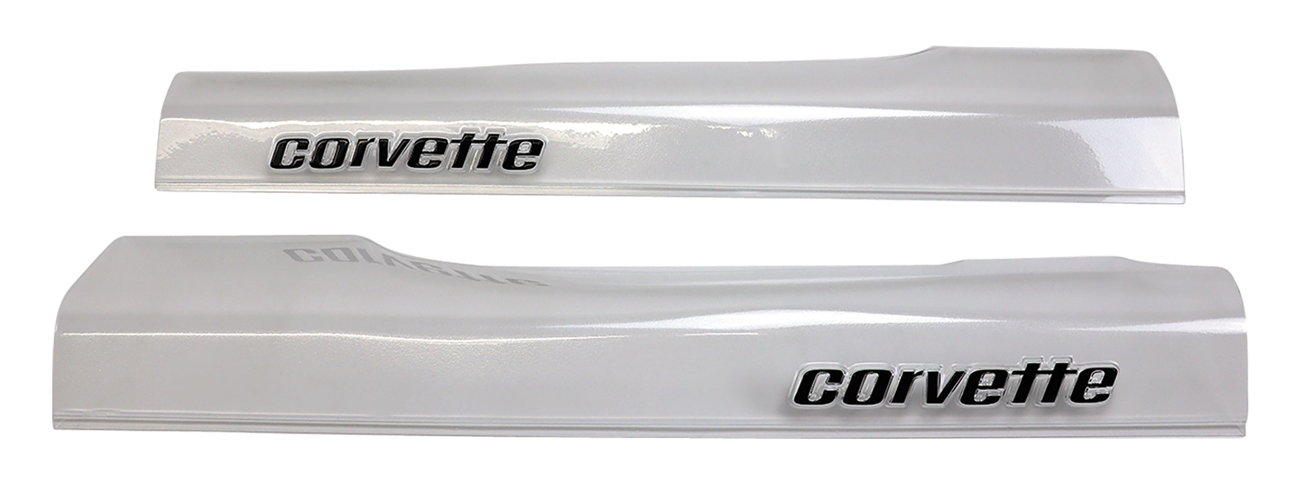 1978-1982 C3 Corvette Door Sill Guards W/Corvette Logo - Clear