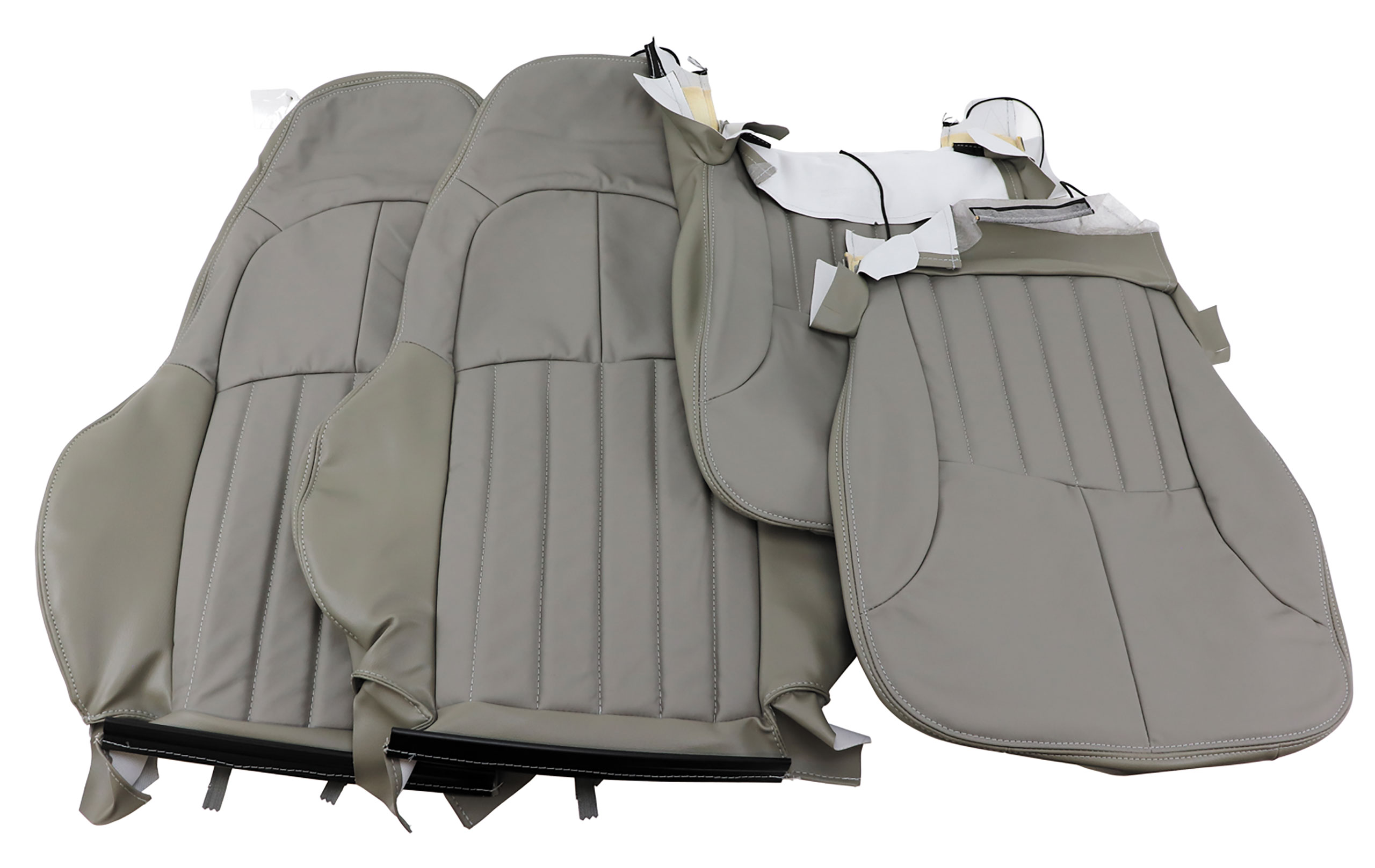 1997-2004 C5 Corvette Leather Standard Seat Covers W/Vinyl Trim - Gray