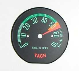 1960-1961 C1 Corvette Tachometer Face Low RPM