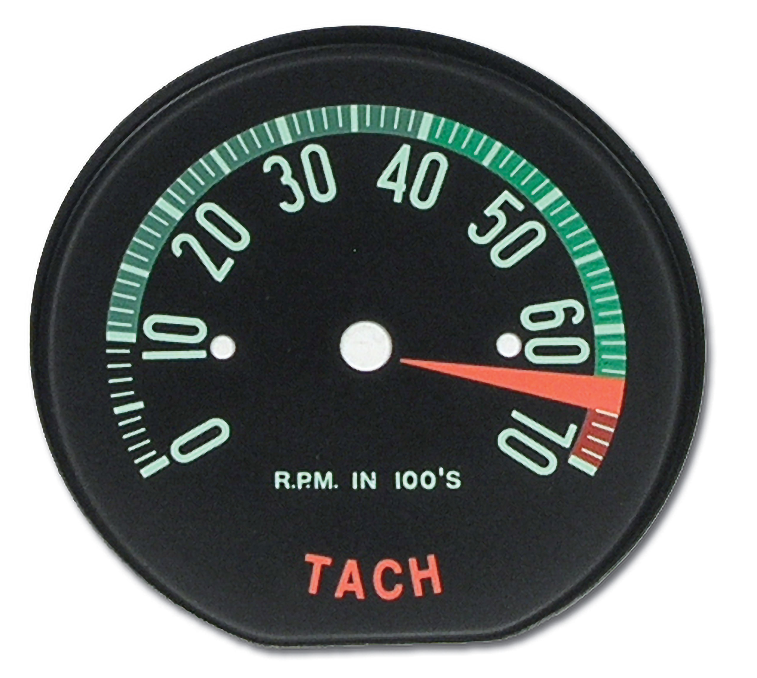 1960-1961 C1 Corvette Tachometer Face Hi RPM