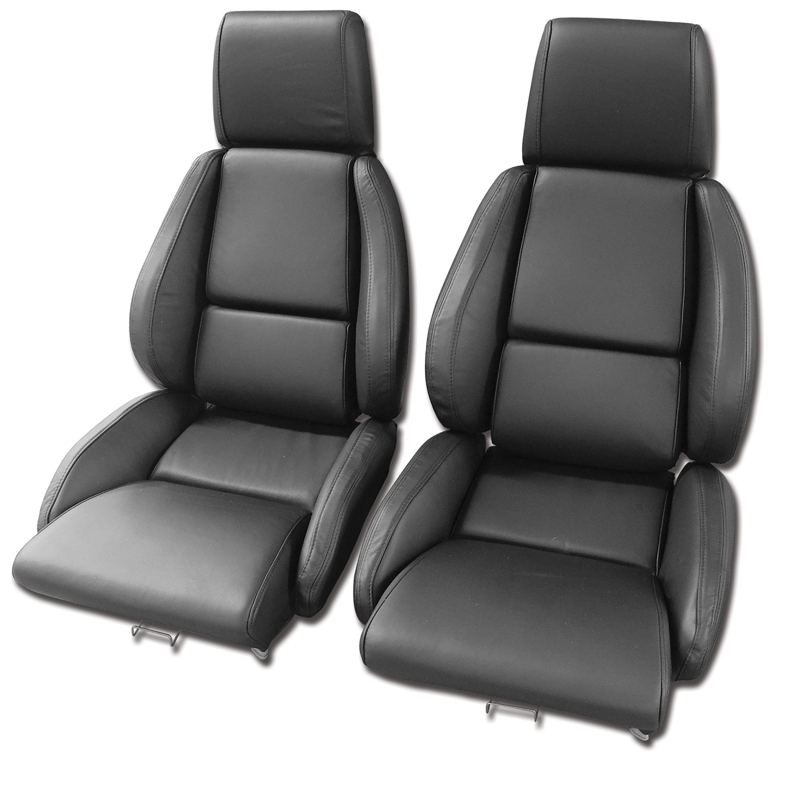 1984-1988 C4 Corvette Mounted Leather Seat Covers Black Standard No-Perforations