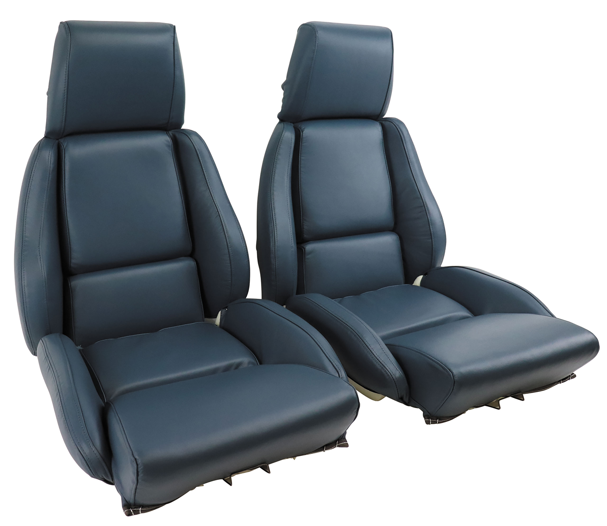 1984-1985 C4 Corvette Mounted Leather Seat Covers Blue Standard No-Perforations