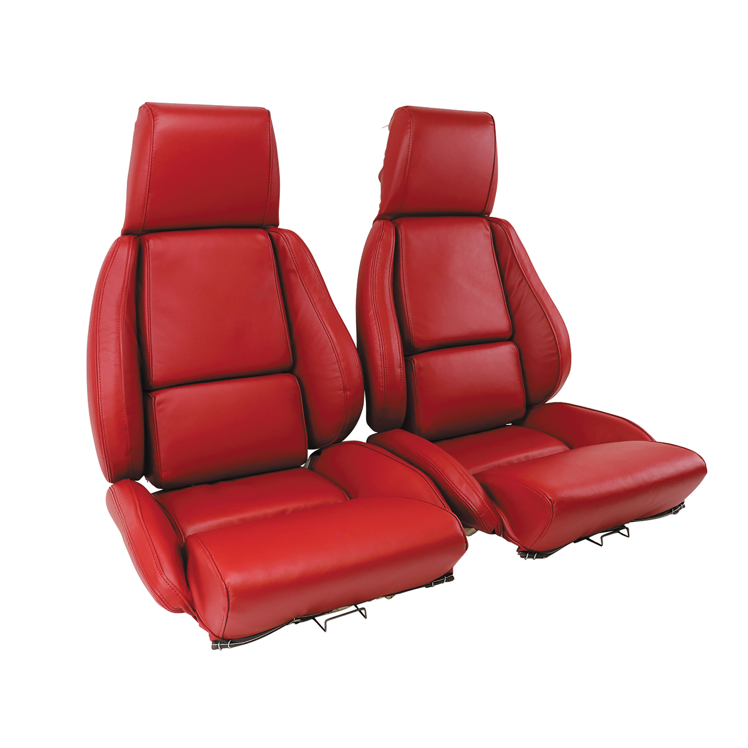 1986-1988 C4 Corvette Mounted Leather Seat Covers Red Standard No-Perforations