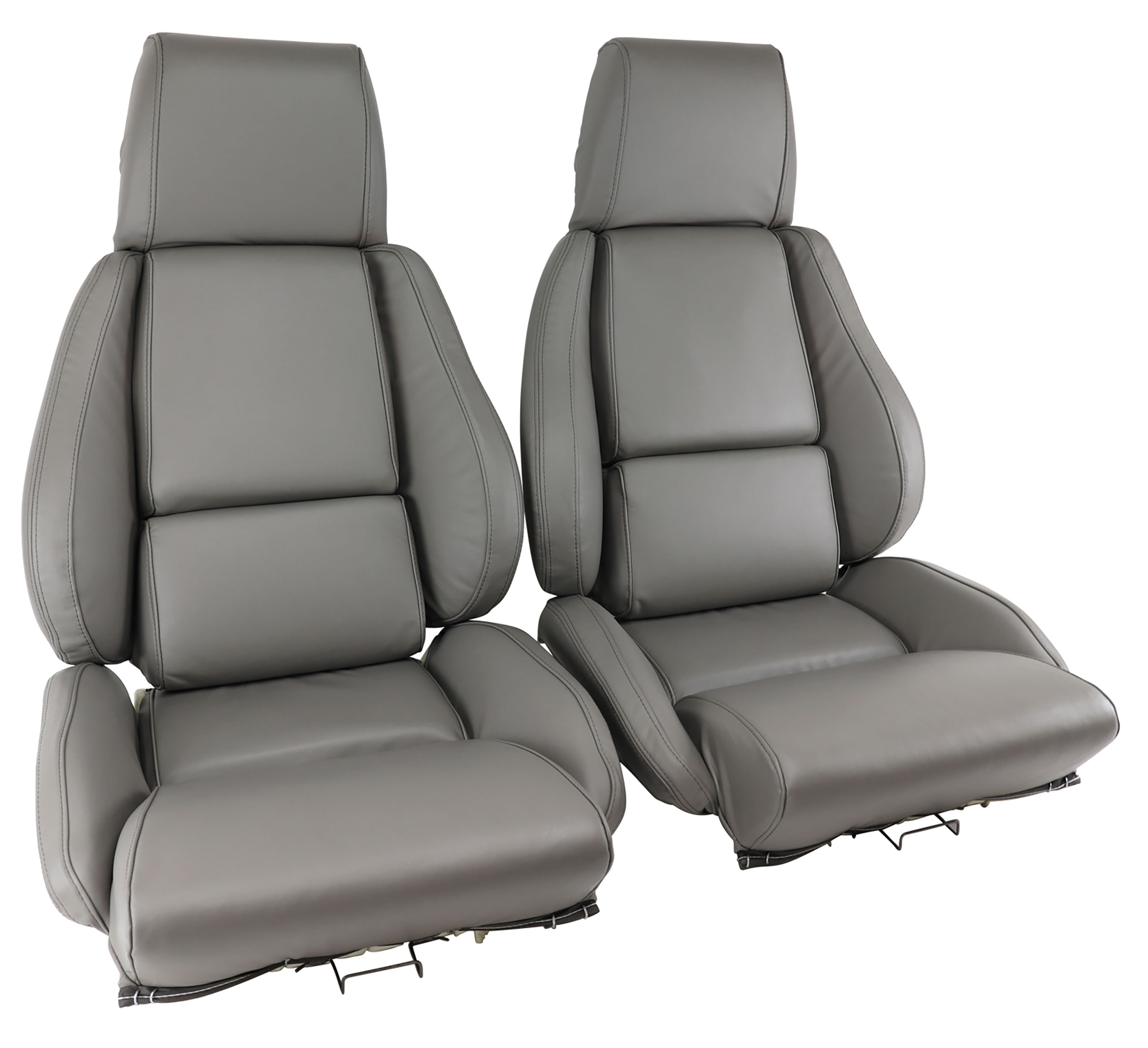 1988 C4 Corvette Mounted Leather Seat Covers Gray Standard No-Perforations