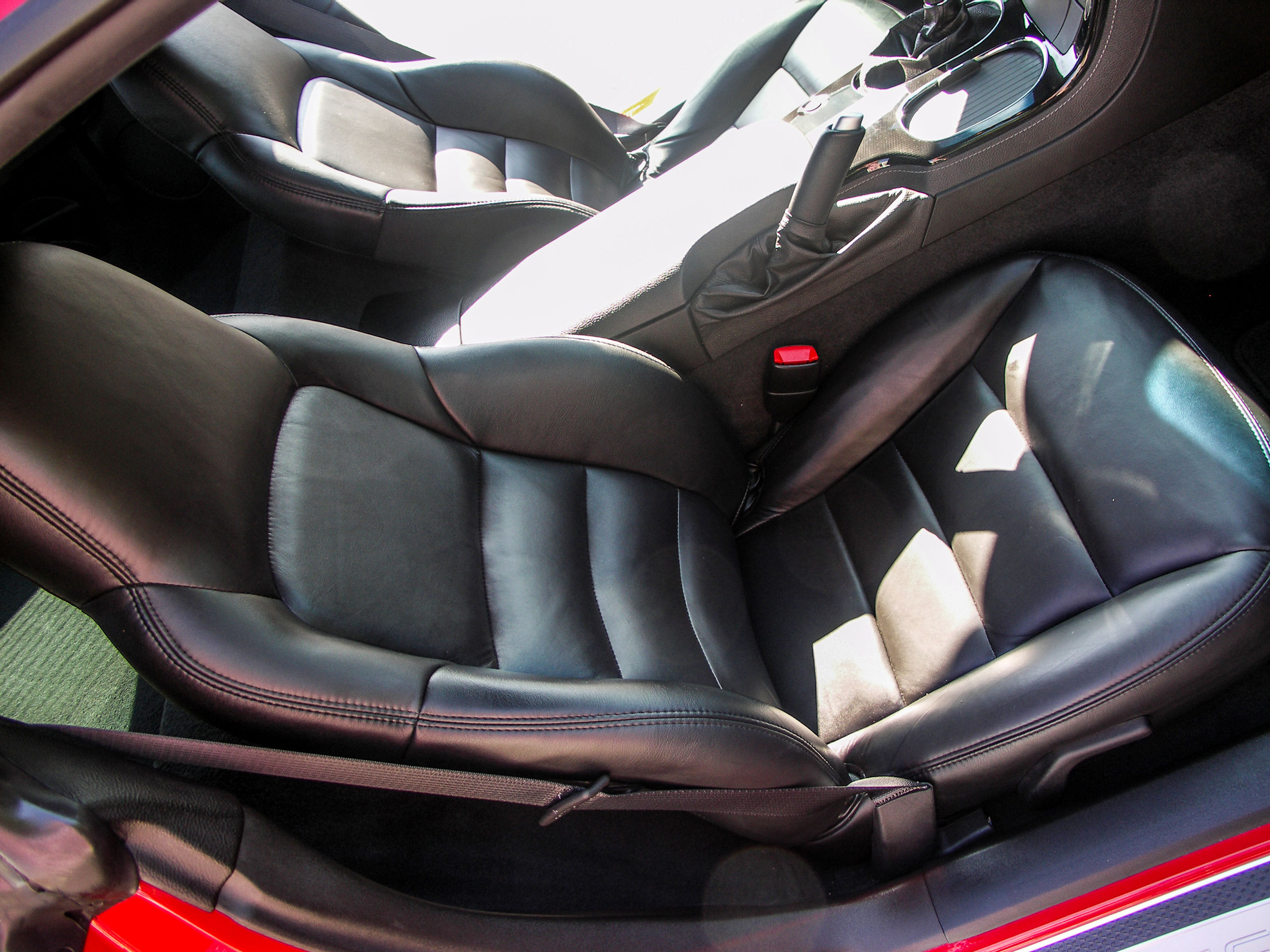 2008-2011 C6 Corvette Leather Sport Seat Covers W/Vinyl Trim - Dark Titanium
