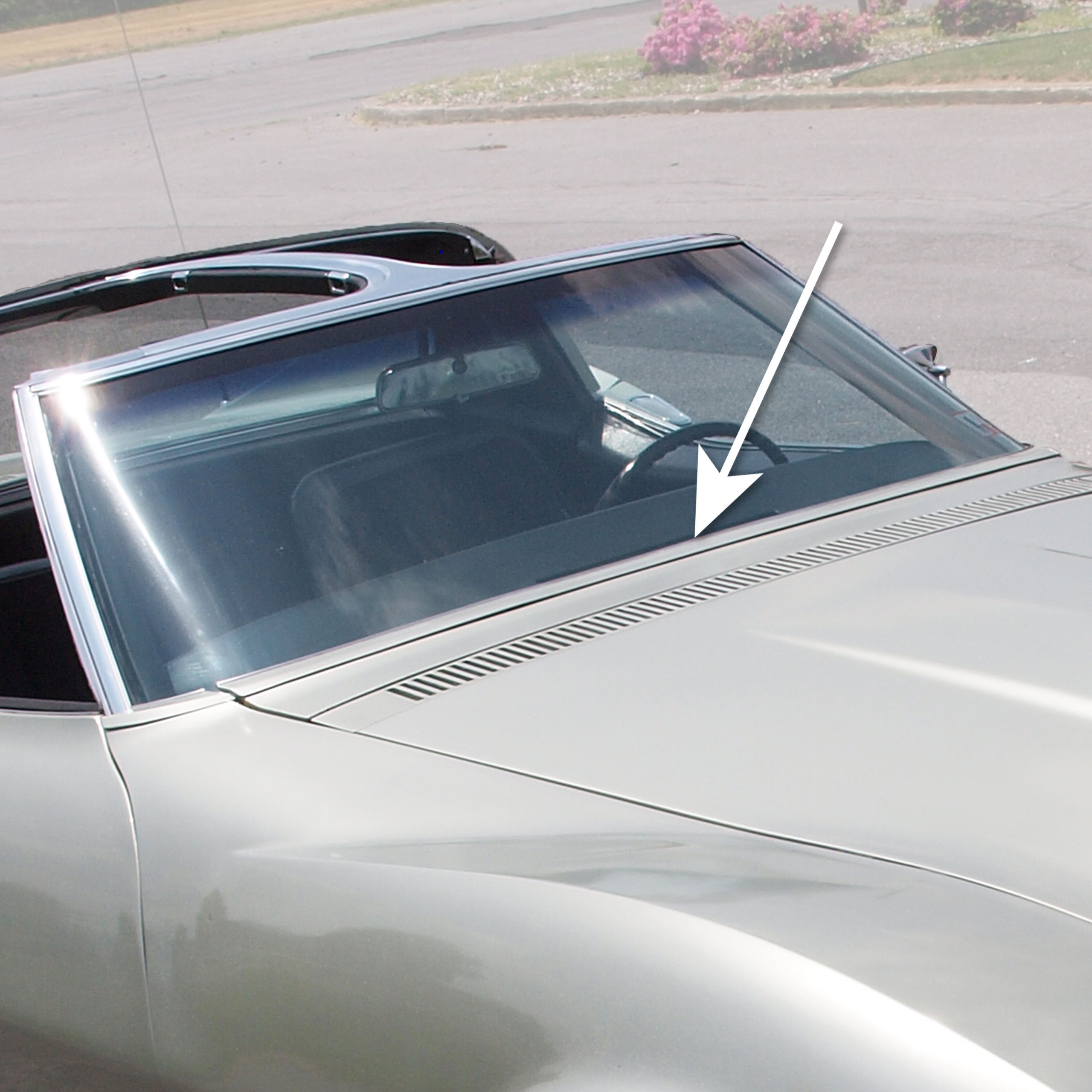 1968 C3 Corvette Windshield Wiper Door Stainless Steel Molding