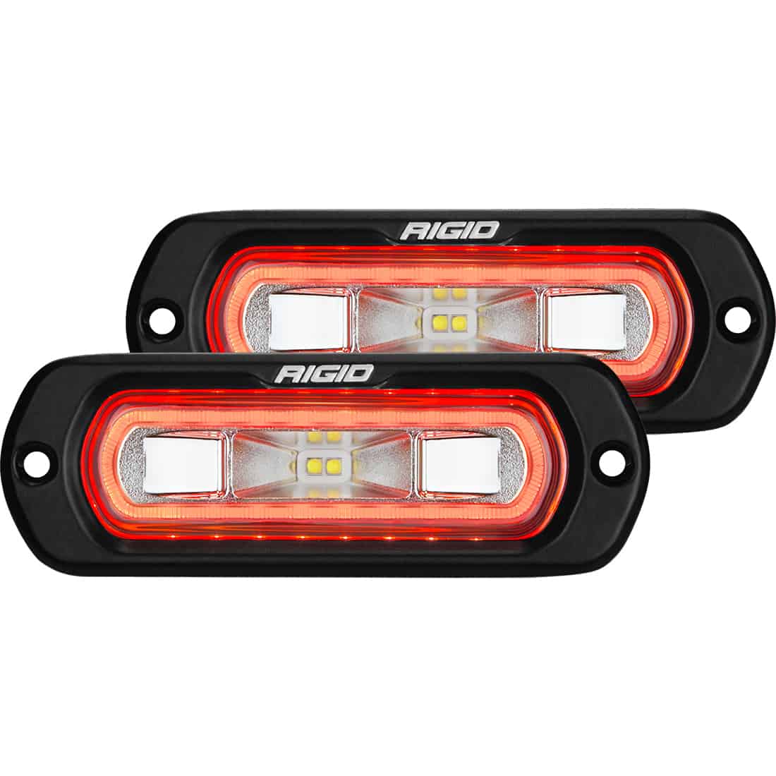 SR-L Series Off-Road Spreader Pod 3 Wire Flush Mount With Amber Halo Pair RIGID Lighting 53223