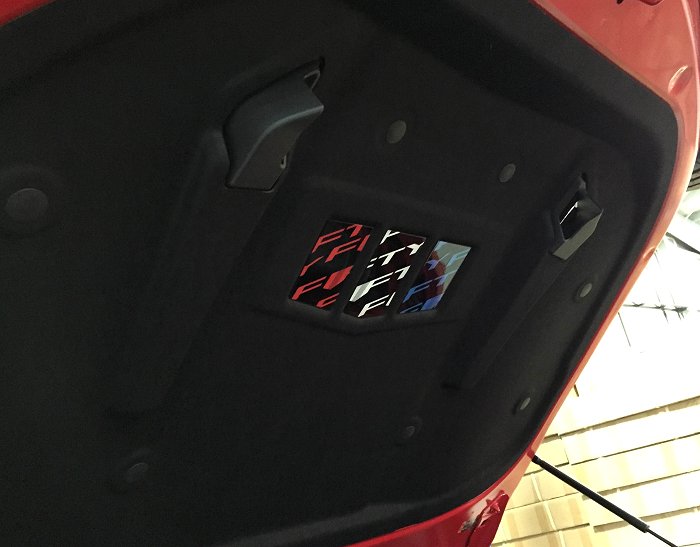2016-2016 6th Generation Camaro FIFTY logo hood liner inserts airbrushed