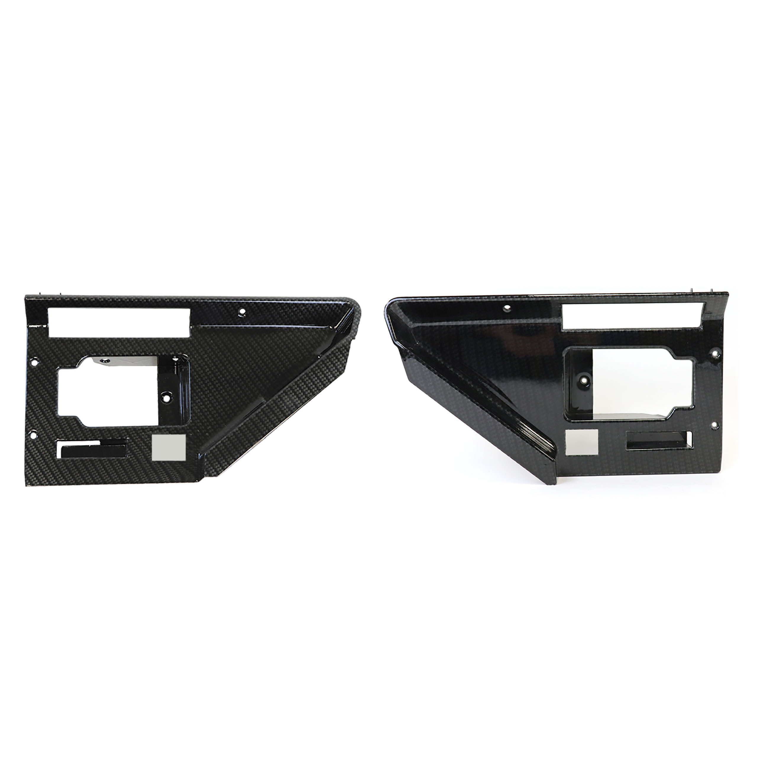 1986-1989 C4 Corvette Hydro Carbon Fiber Door Open Latch Bezel with Power Locks Set - Gloss Finish