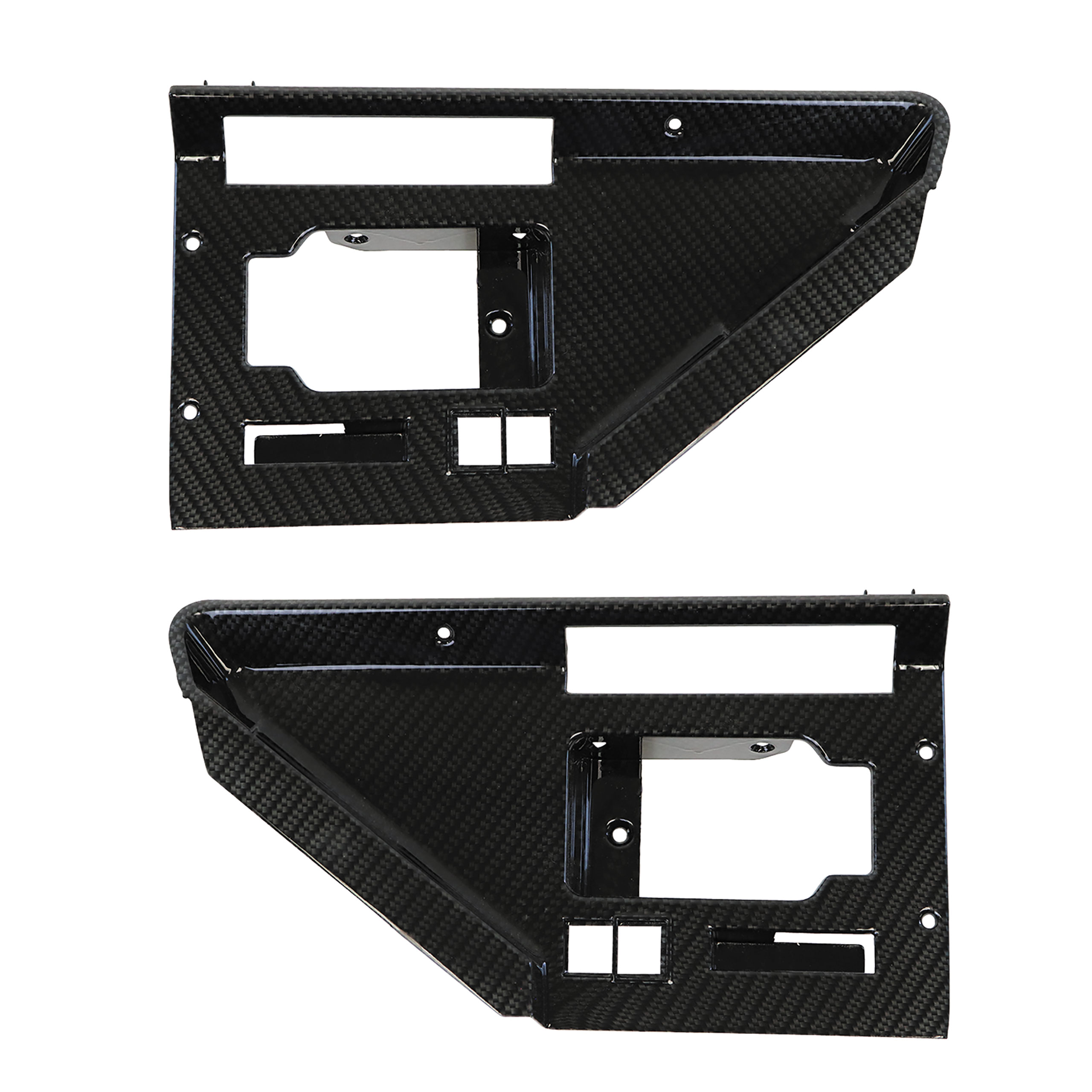 1984-1985 C4 Corvette Hydro Carbon Fiber Door Panel Latch Bezels W/Power Locks - Gloss Finish