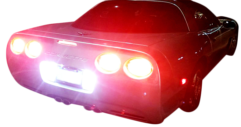 1997-2004 C5 Corvette LED Taillight Assemblies W/Flat Blackout Lens Overlays
