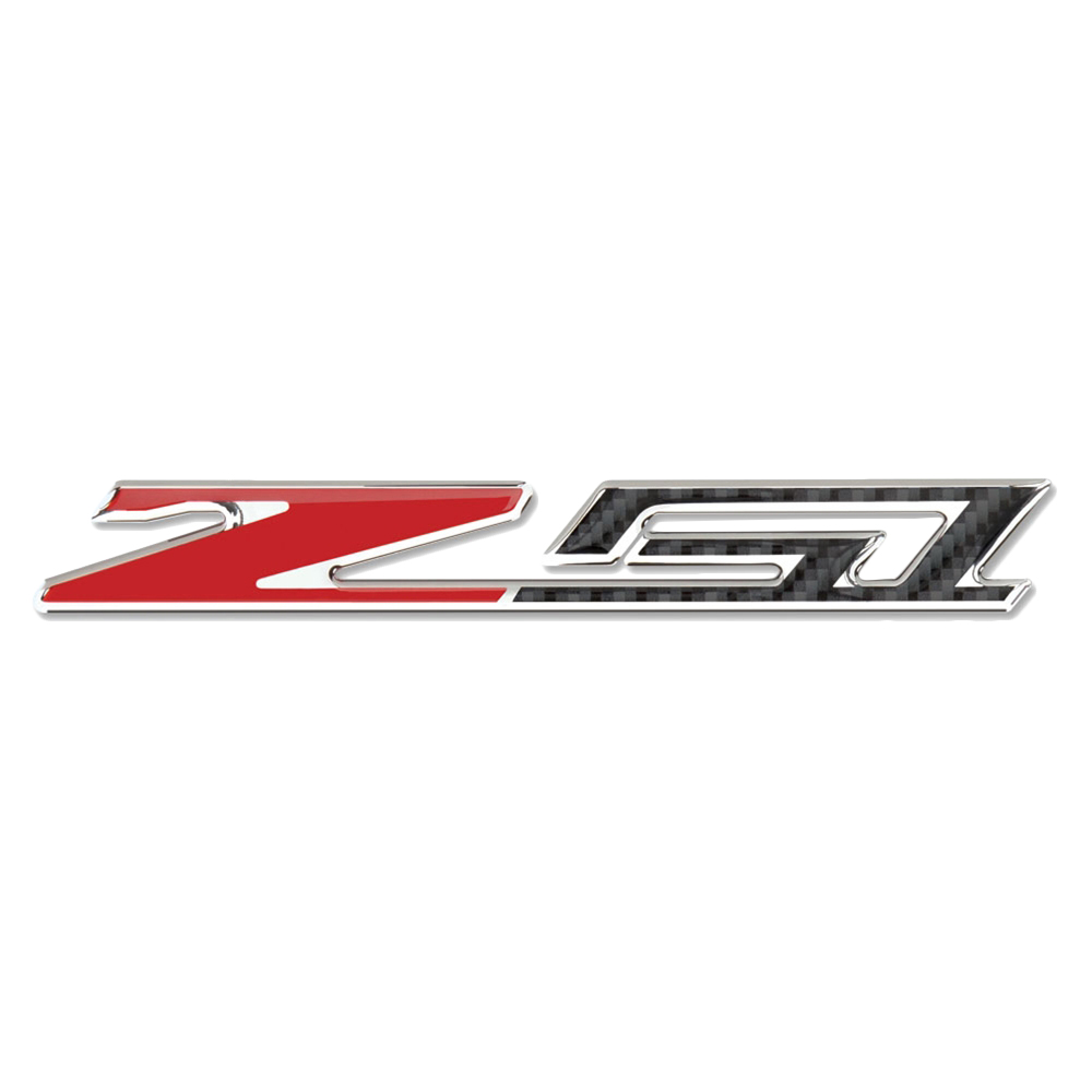 2014-2019 C7 Corvette Stingray/Z51 6in x 3/4in Domed Emblem - Carbon Fiber Look w/Chrome Trim