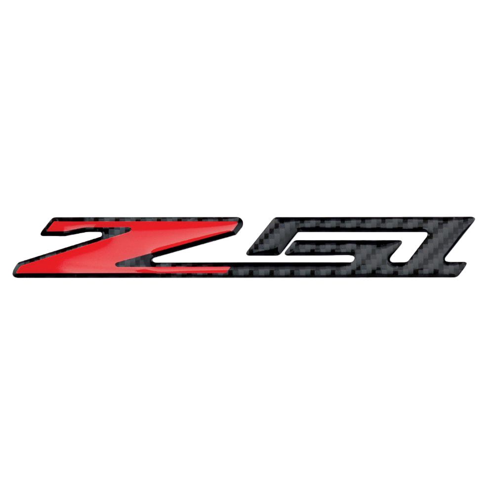 2014-2019 C7 Corvette Stingray/Z51 6in x 3/4in Premium UV Coated Emblem - Carbon Fiber Look W/O Trim