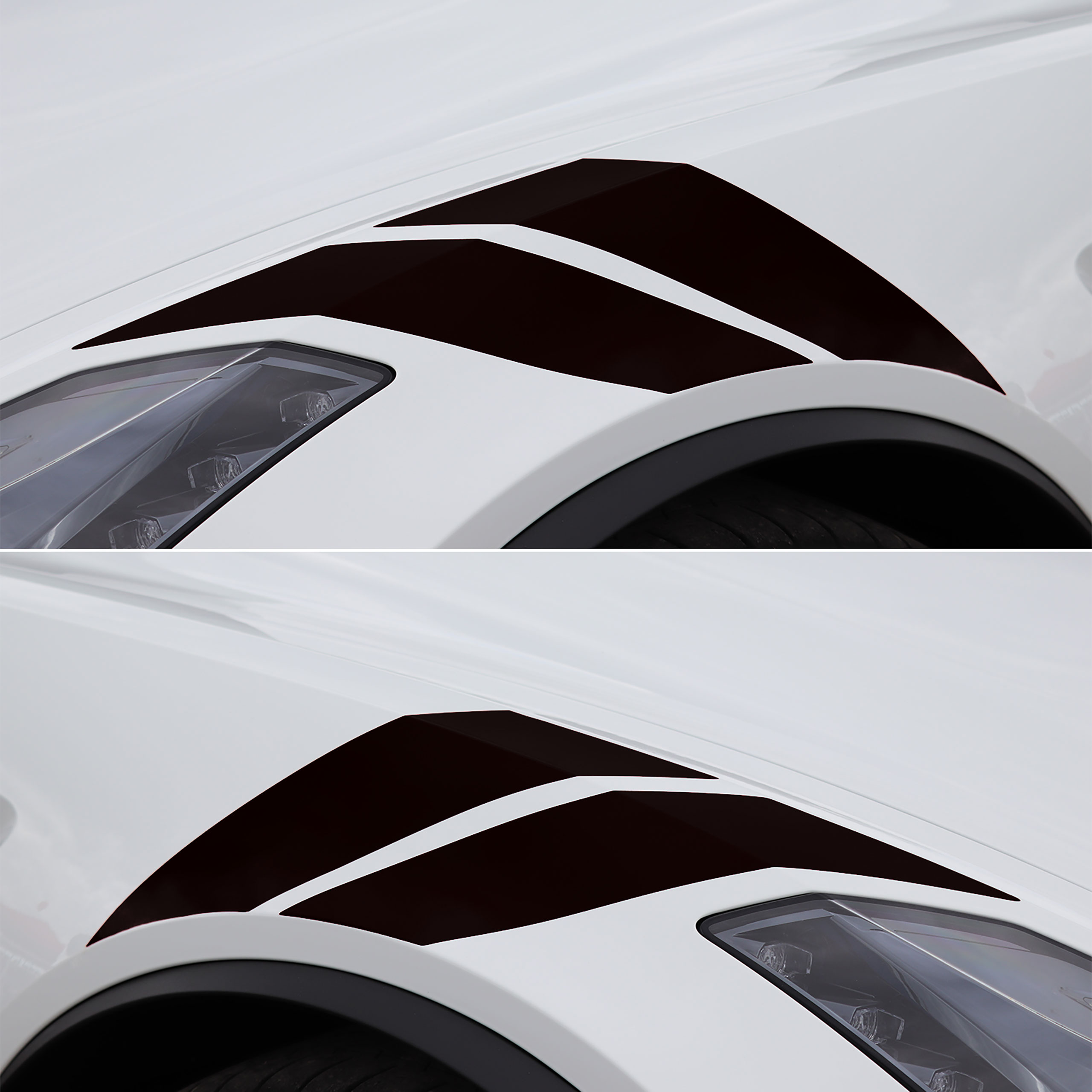 2014-2019 C7 Corvette Grand Sport Style Fender Accent Stripes - Gloss Black - Left & Right Side