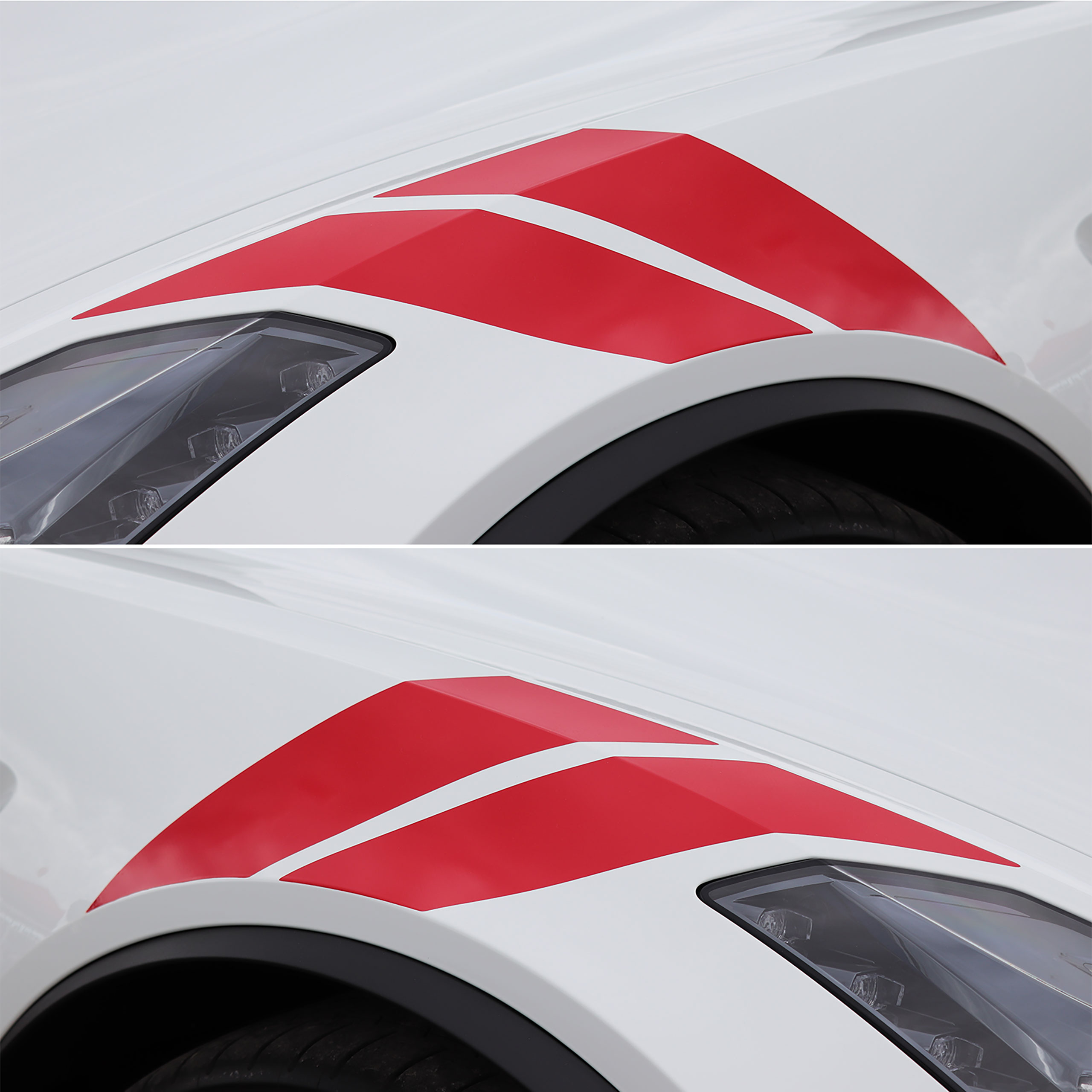 2014-2019 C7 Corvette Grand Sport Style Fender Accent Stripes - Gloss Red - Left & Right Side