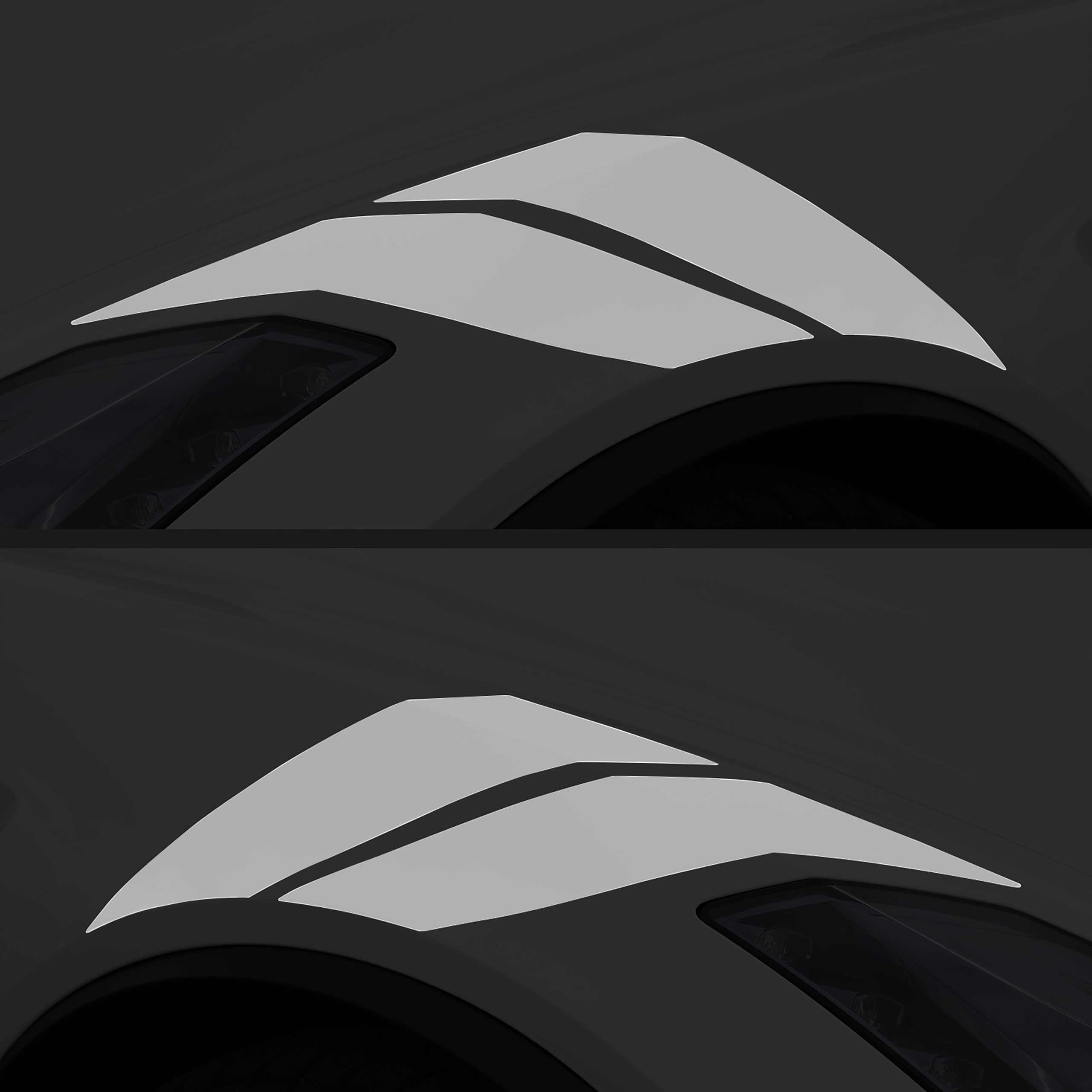 2014-2019 C7 Corvette Grand Sport Style Fender Accent Stripes - Gloss Gray - Left & Right Side