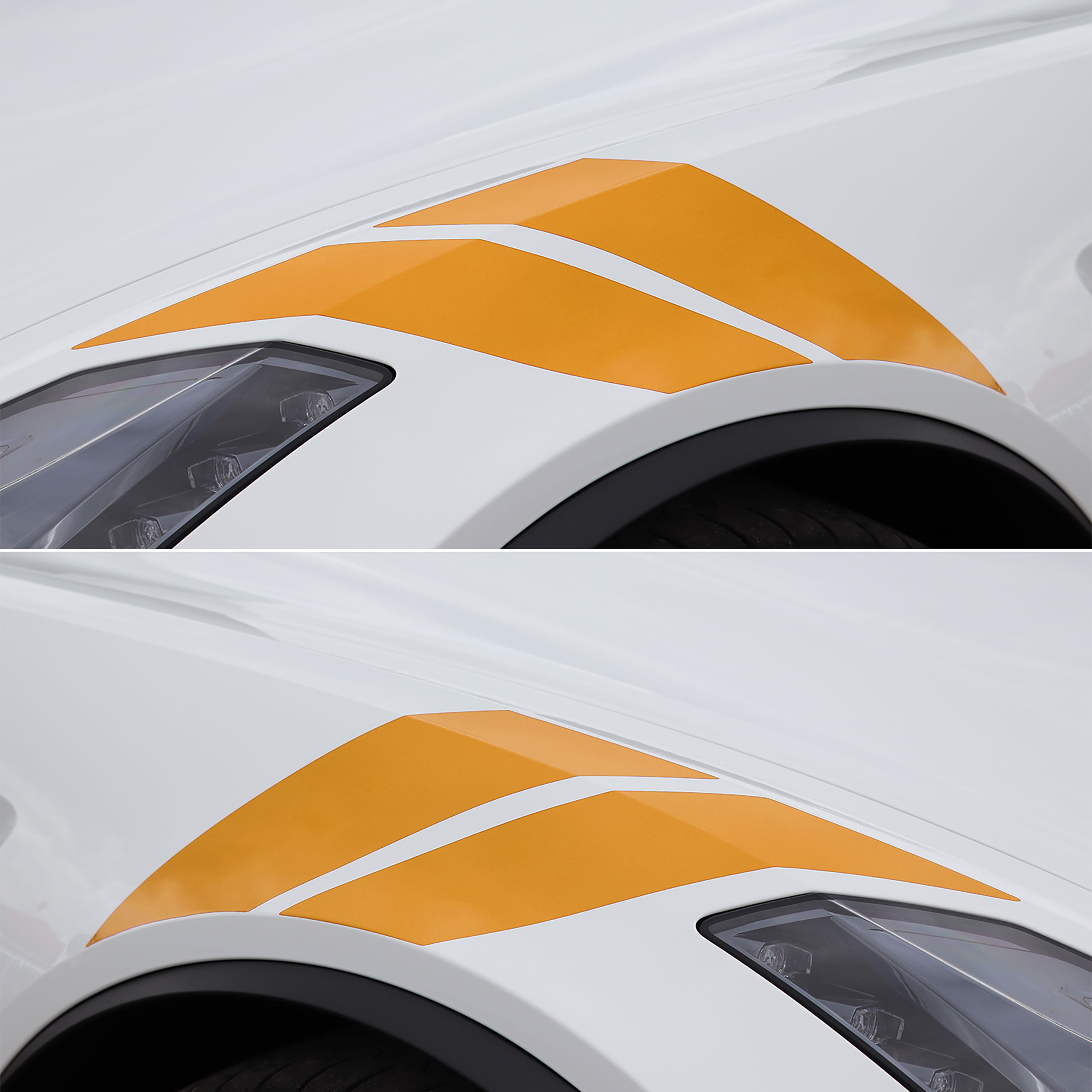 2014-2019 C7 Corvette Grand Sport Style Fender Accent Stripes - Gloss Orange - Left & Right Side