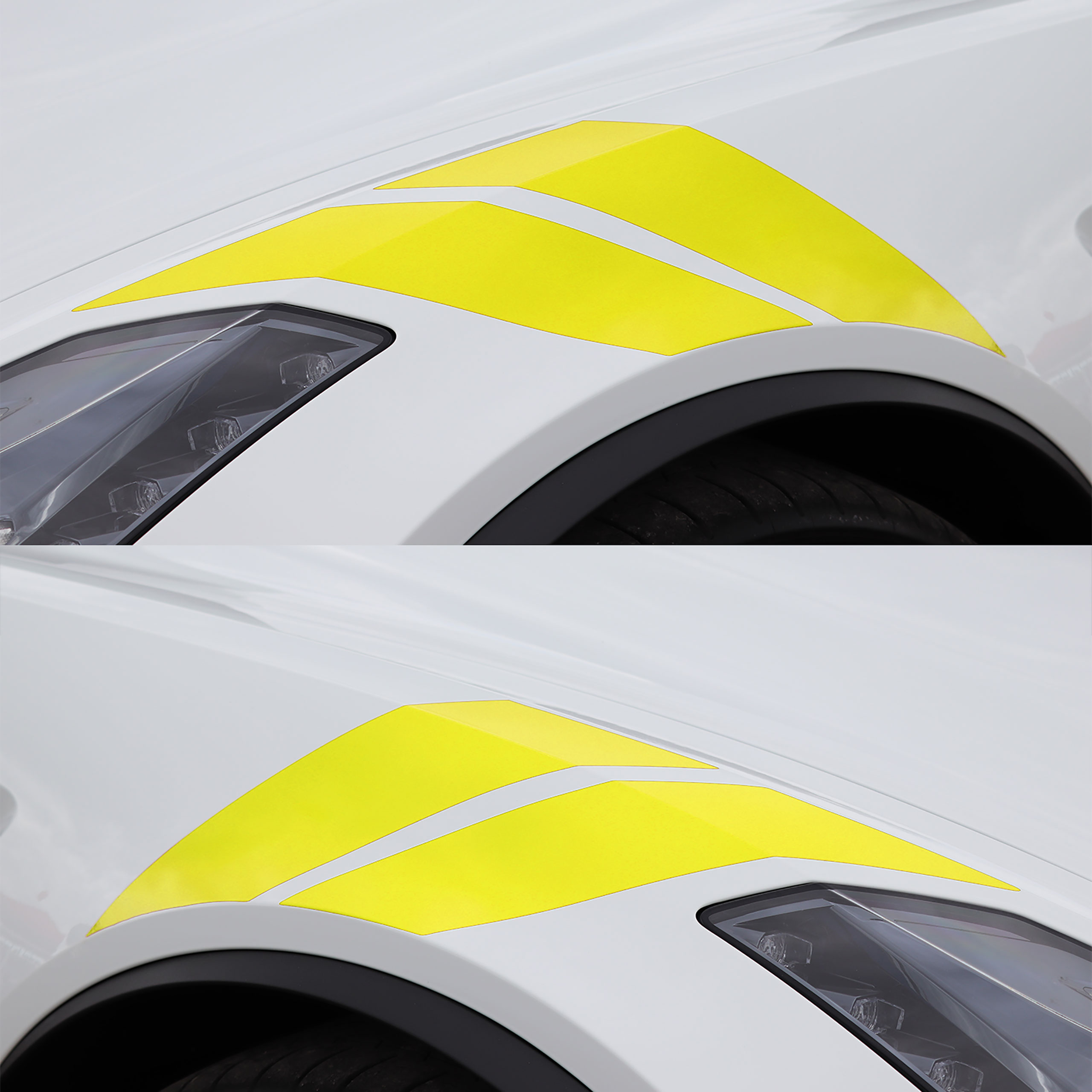 2014-2019 C7 Corvette Grand Sport Style Fender Accent Stripes - Gloss Yellow - Left & Right Side