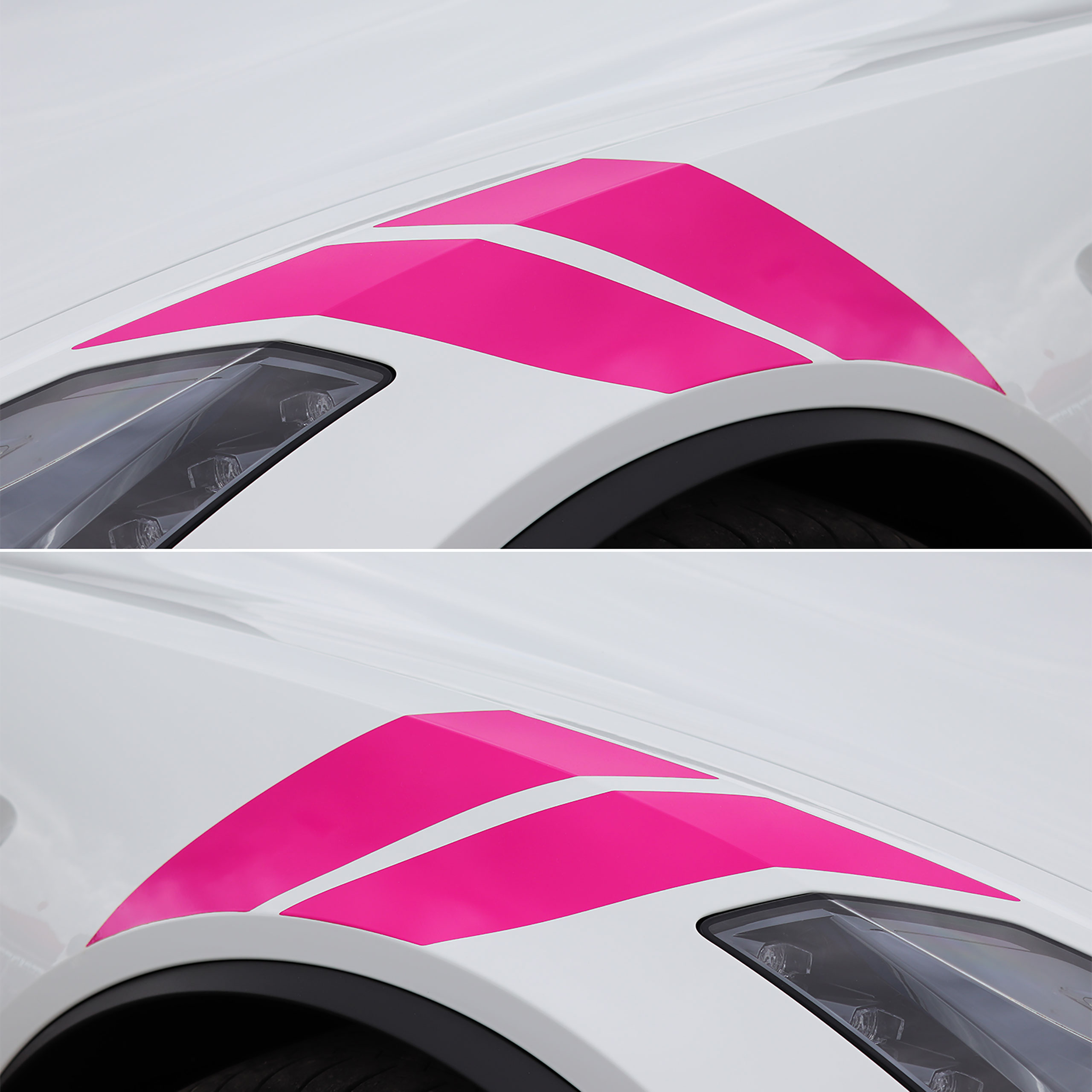 2014-2019 C7 Corvette Grand Sport Style Fender Accent Stripes - Gloss Pink - Left & Right Side