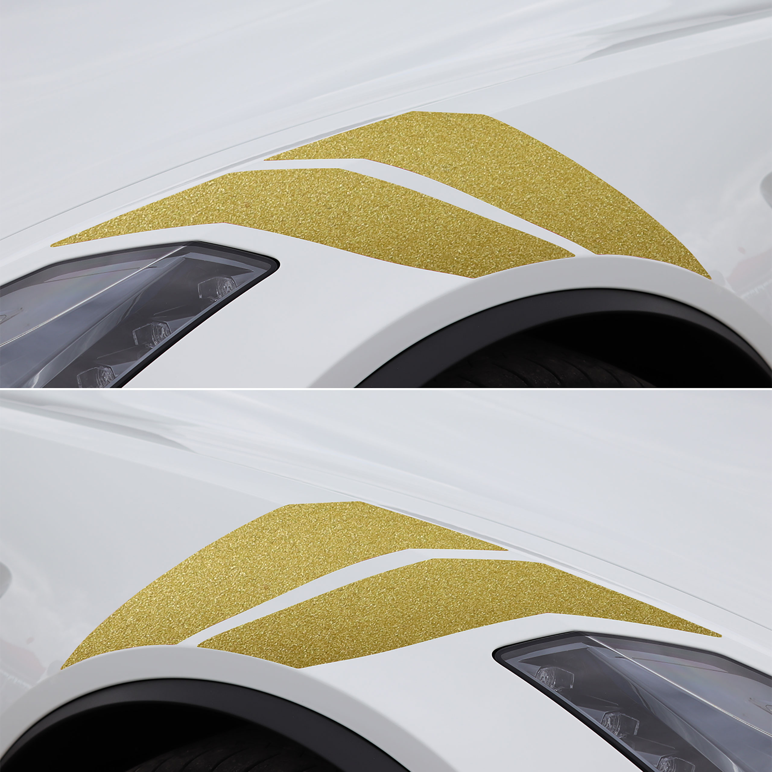 2014-2019 C7 Corvette GS Style Fender Accent Stripes - Gloss Metallic Gold - Left & Right Side