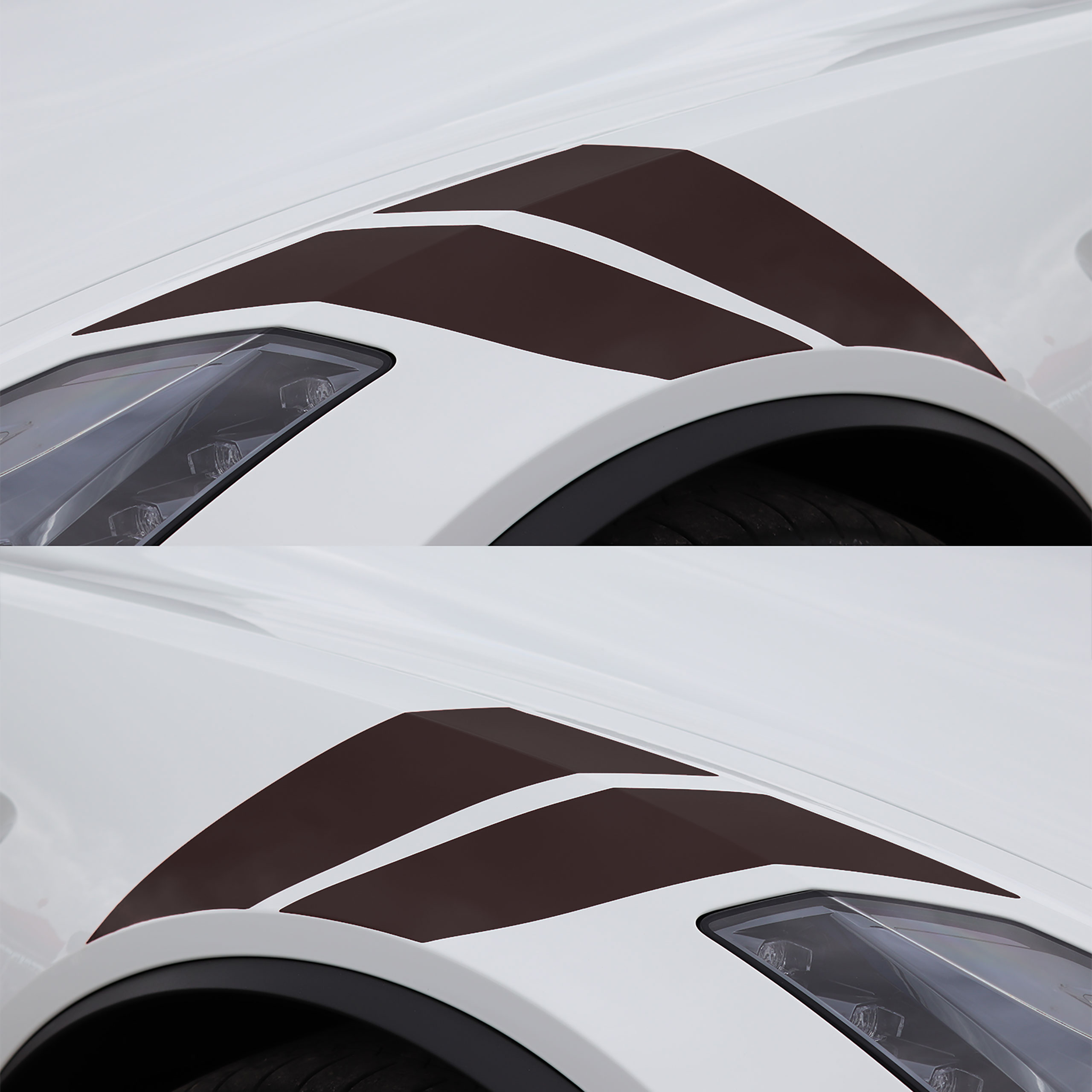 2014-2019 C7 Corvette Grand Sport Style Fender Accent Stripes - Matte Black - Left & Right Side