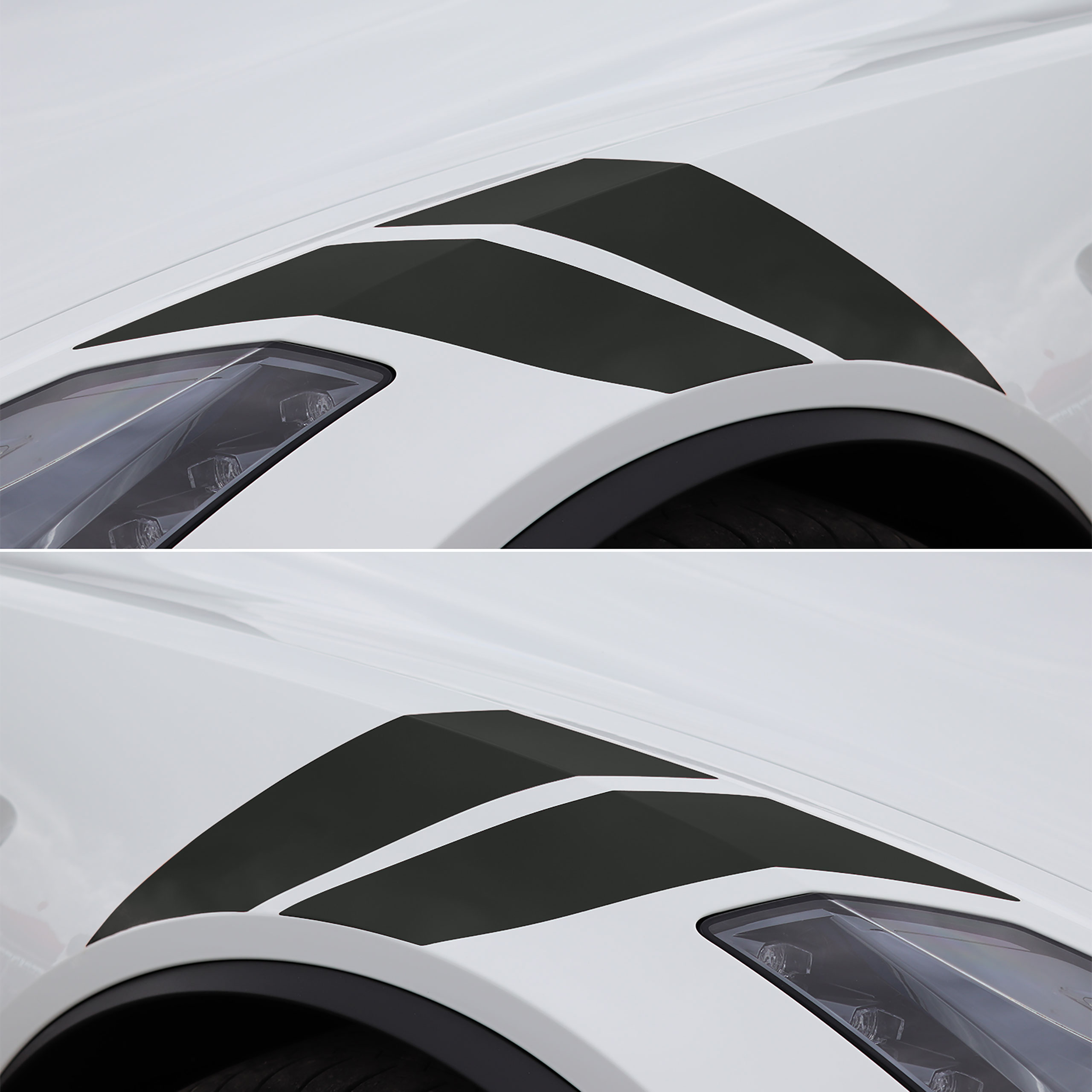 2014-2019 C7 Corvette Grand Sport Style Fender Accent Stripes - Matte Dark Gray - Left & Right Side