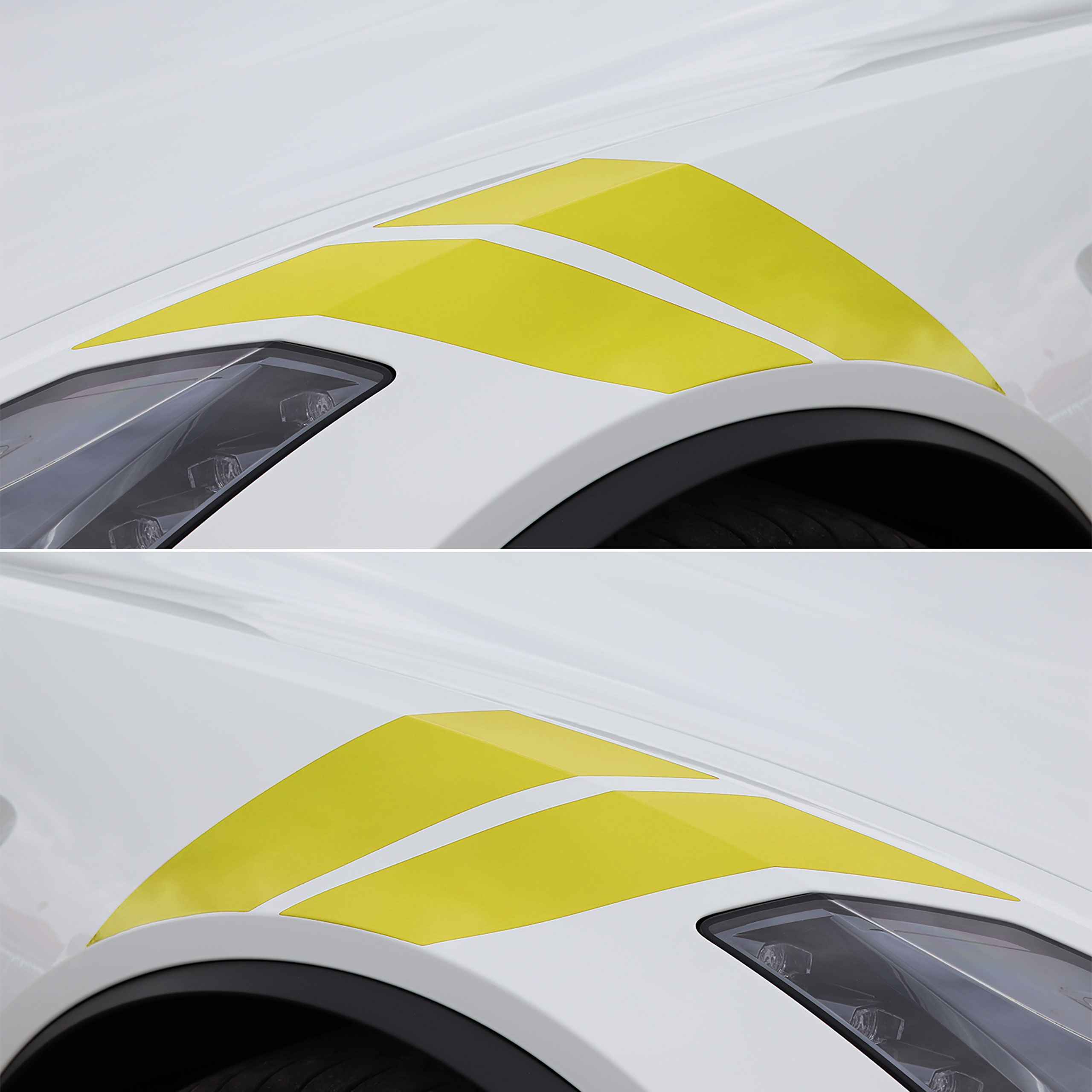 2014-2019 C7 Corvette Grand Sport Style Fender Accent Stripes - Matte Yellow - Left & Right Side