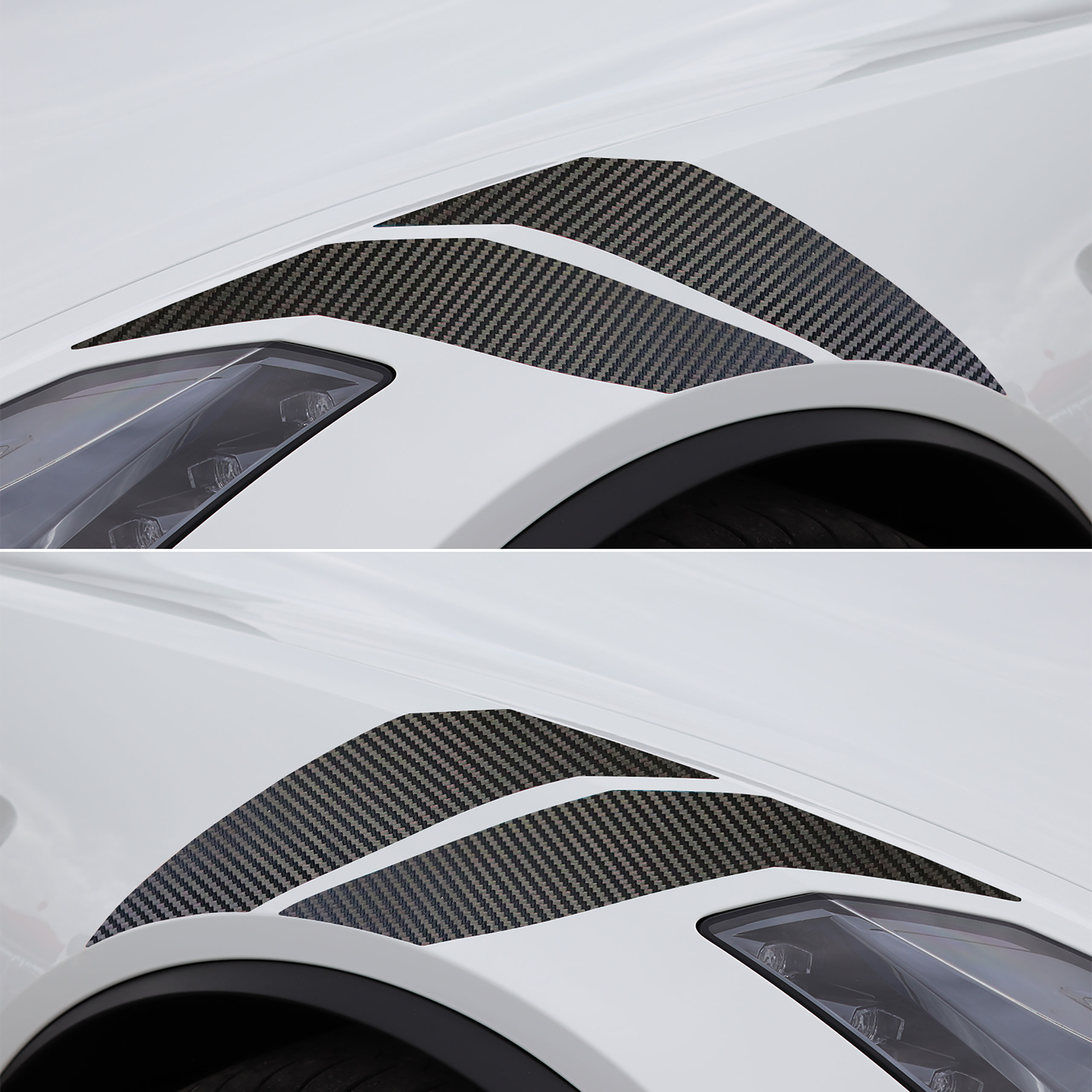 2014-2019 C7 Corvette GS Style Fender Accent Stripes - Black Gloss Carbon Fiber - Left & Right Side