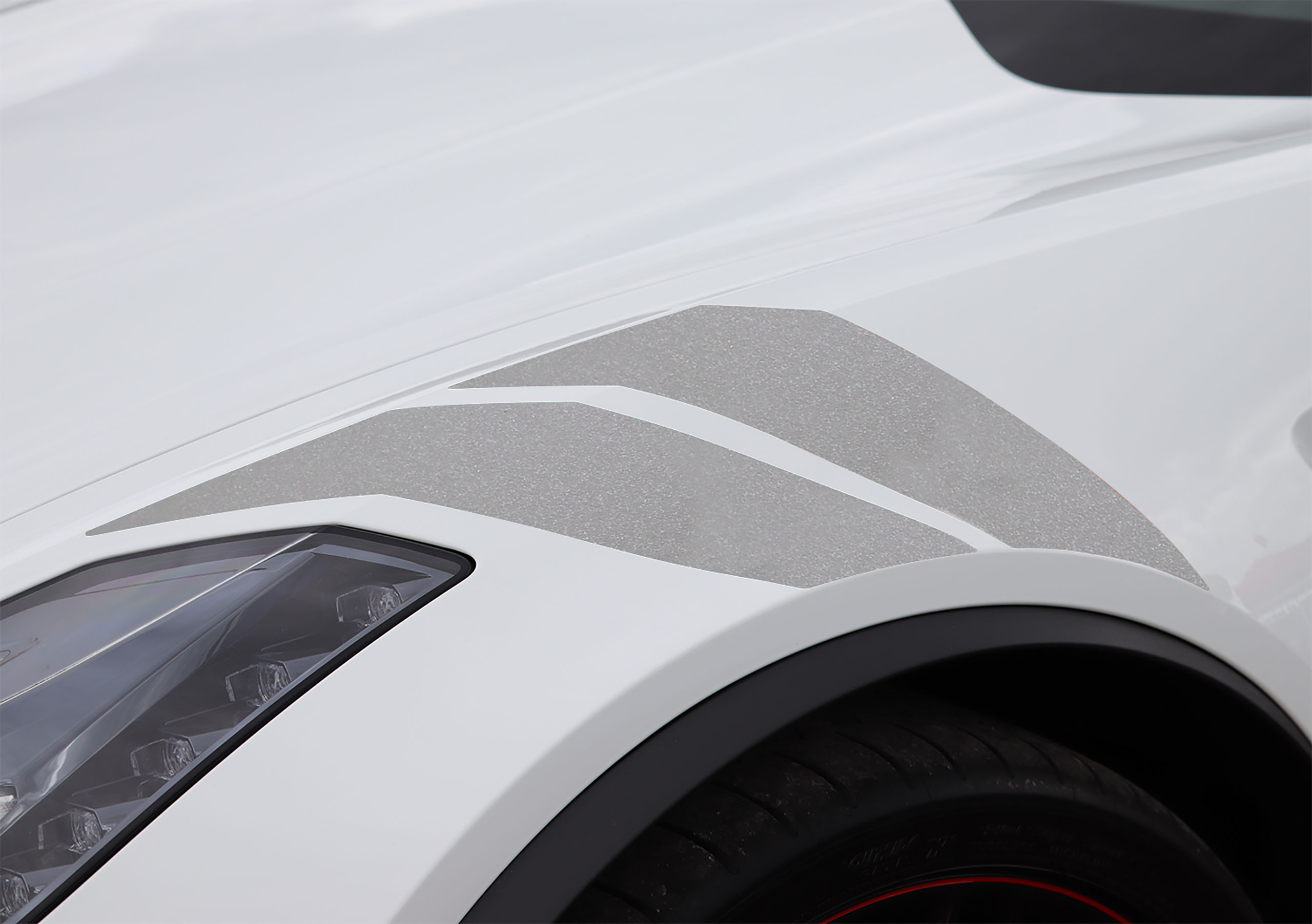 2014-2019 C7 Corvette GS Style Fender Accent Stripes - Matte Metallic Pearl Gray - Driver Side Only