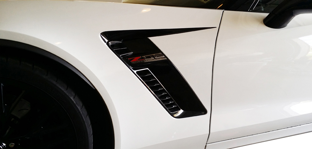 2014-2019 C7 Corvette Side Spear Shadow Stripe - Pair - Z06 - Black Suede