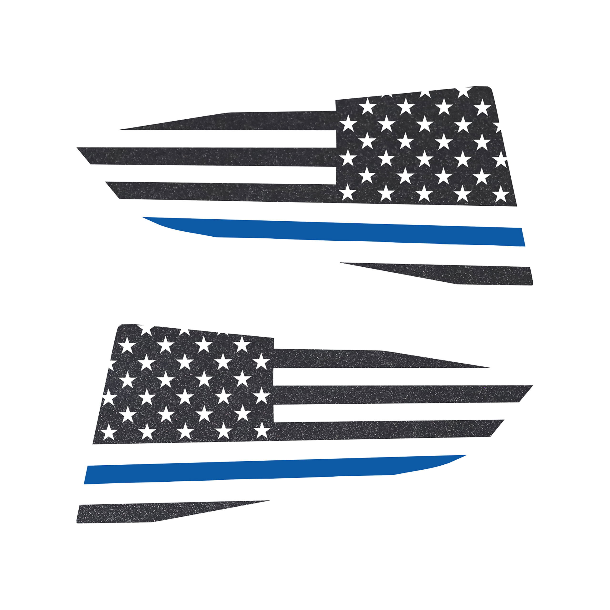 2014-2019 C7 Corvette Quarter Window Flag Decal - Gloss Carbon Flash Met - Std USA Flag W/Blu Stripe