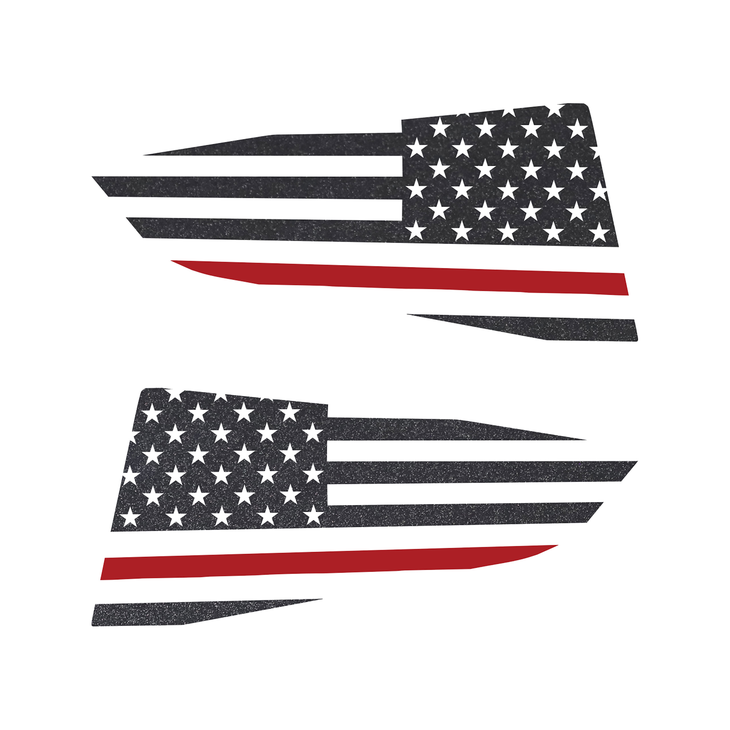 2014-2019 C7 Corvette Quarter Window Flag Decal - Gloss Carbon Flash Met - Std USA Flag W/Red Stripe