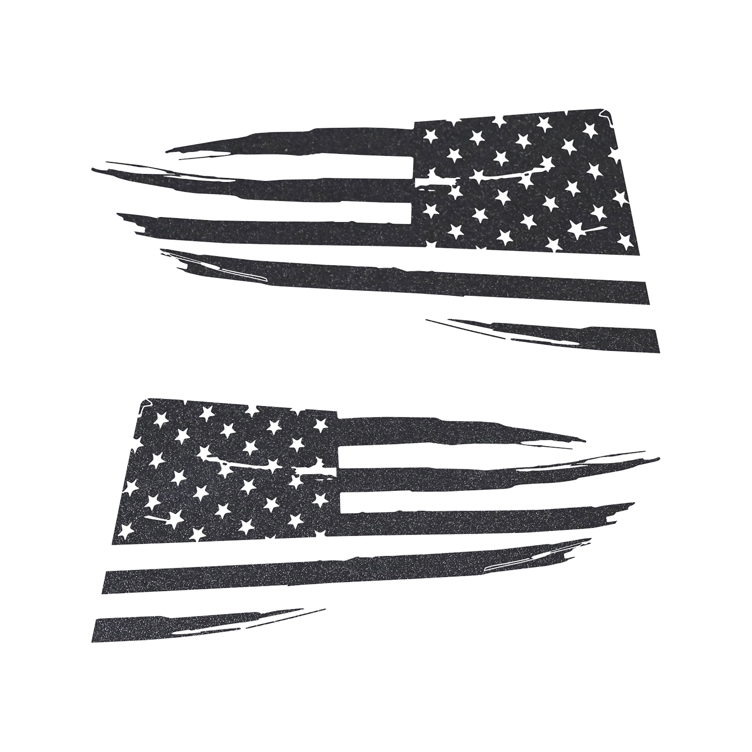 2014-2019 C7 Corvette Quarter Window Flag Decal - Gloss Carbon Flash - Distressed USA Flag