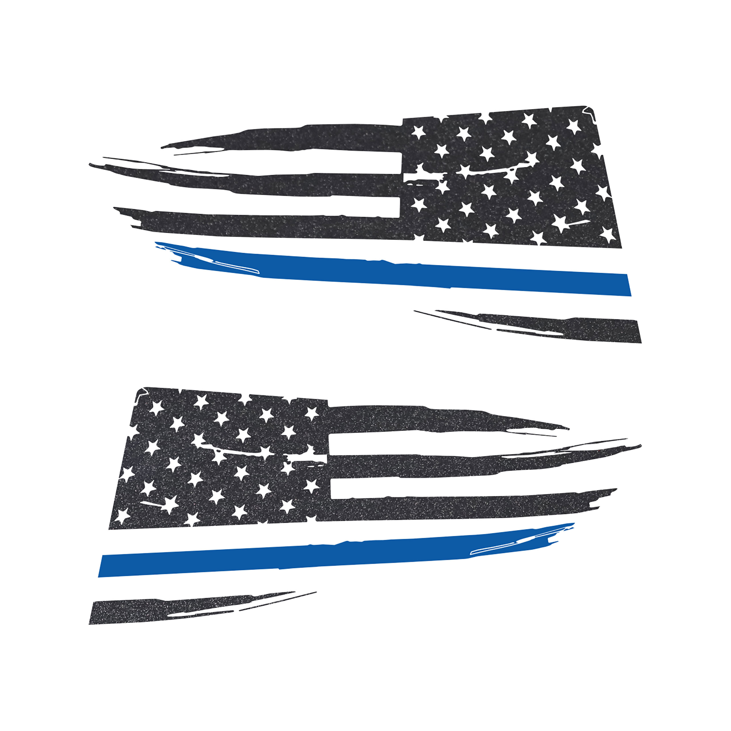 2014-2019 C7 Corvette Quarter Window Flag Decal - Gloss Carbon Flash Met - Dist USA Flag W/Blue Stripe