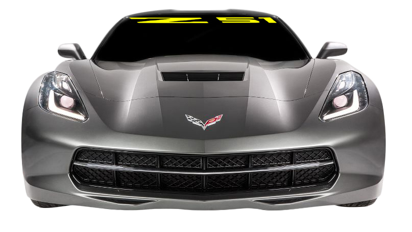 2014-2019 C7 Corvette Windshield Decal - Z51 Logo Gloss Blue